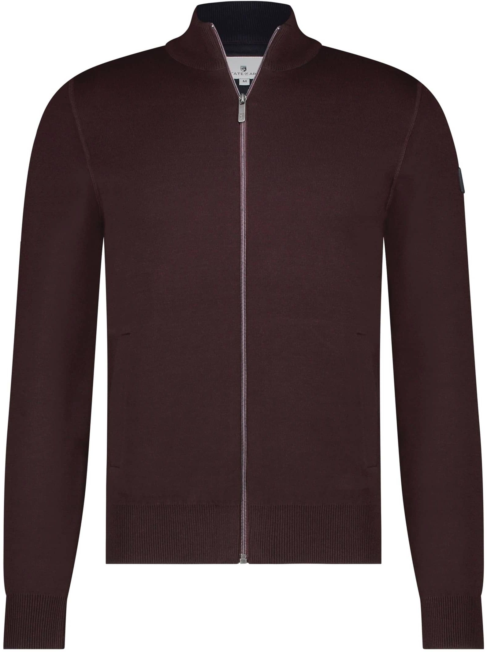 State Of Art Cardigan Fine Contrast Wool Blend Burgundy order online | 16124036-4959 | Suitable Spain