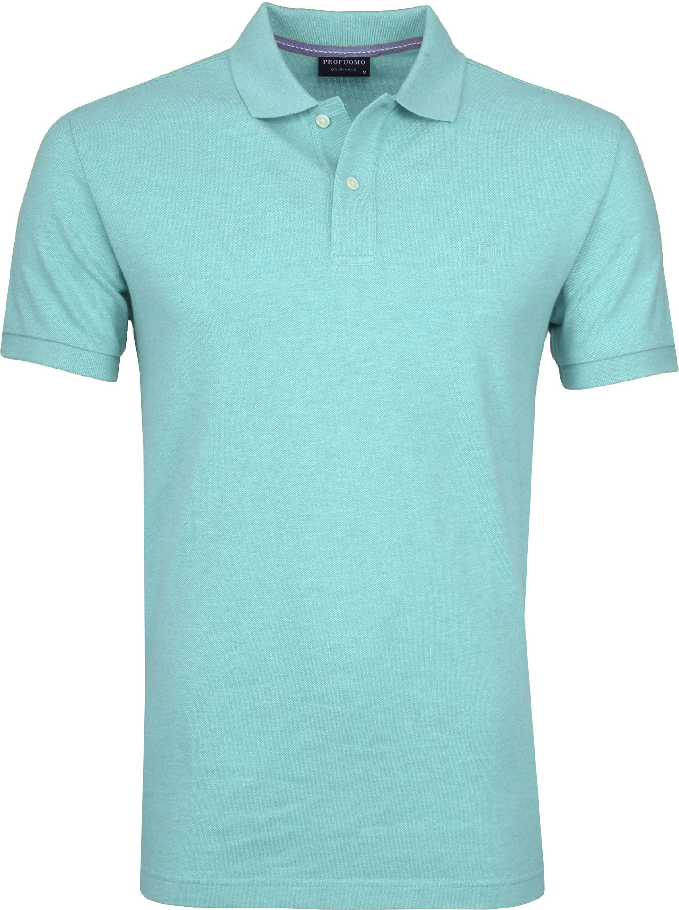 Profuomo Poloshirt Melange Turquoise size S