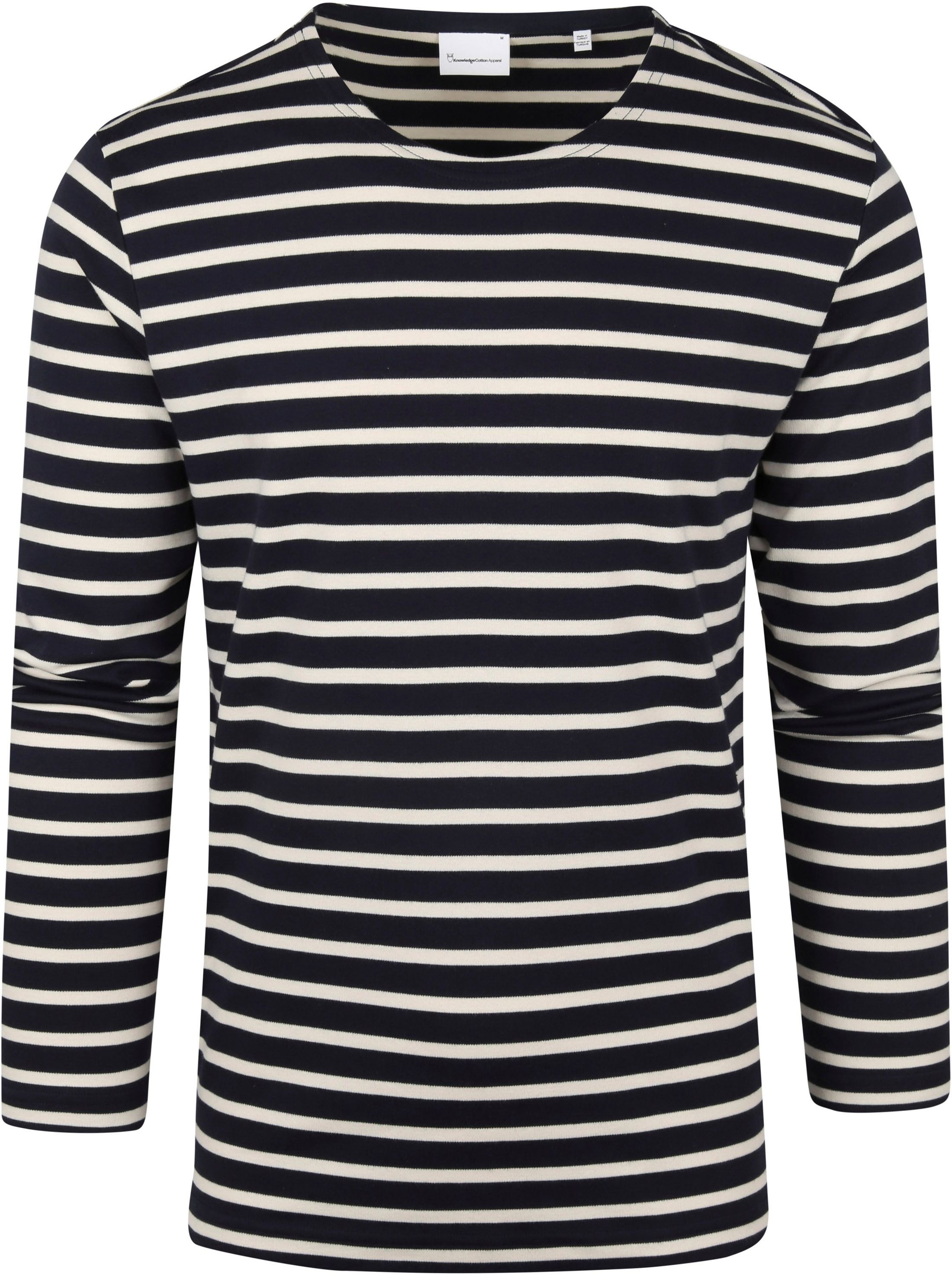 KnowledgeCotton Apparel Longsleeve T-shirt Stripes Dark Blue Dark Blue size L