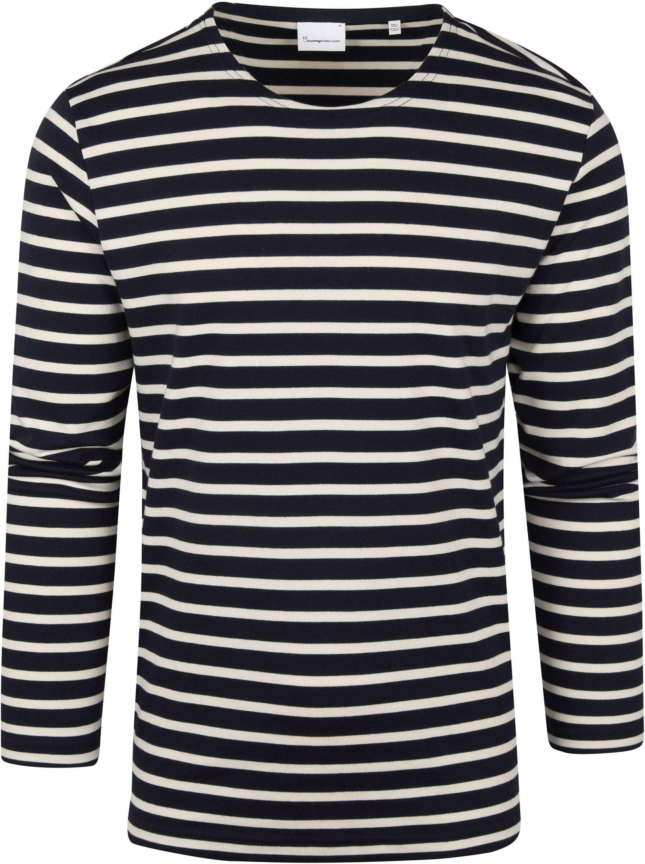 KnowledgeCotton Apparel Longsleeve T-shirt Strepen Donkerblauw 12034-1001 kopen | Suitable