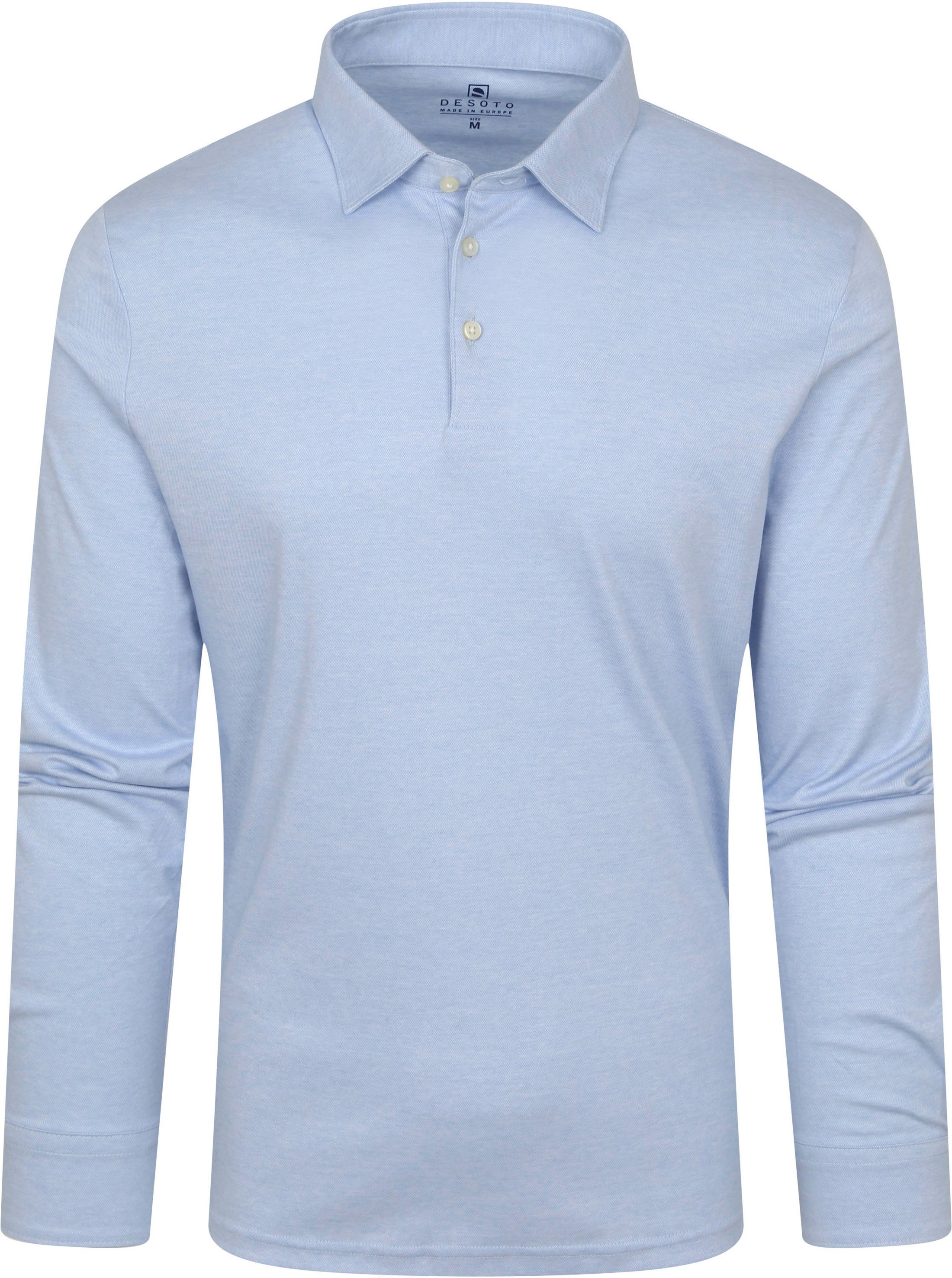 Desoto Polo Shirt LS Light Light blue Blue size L