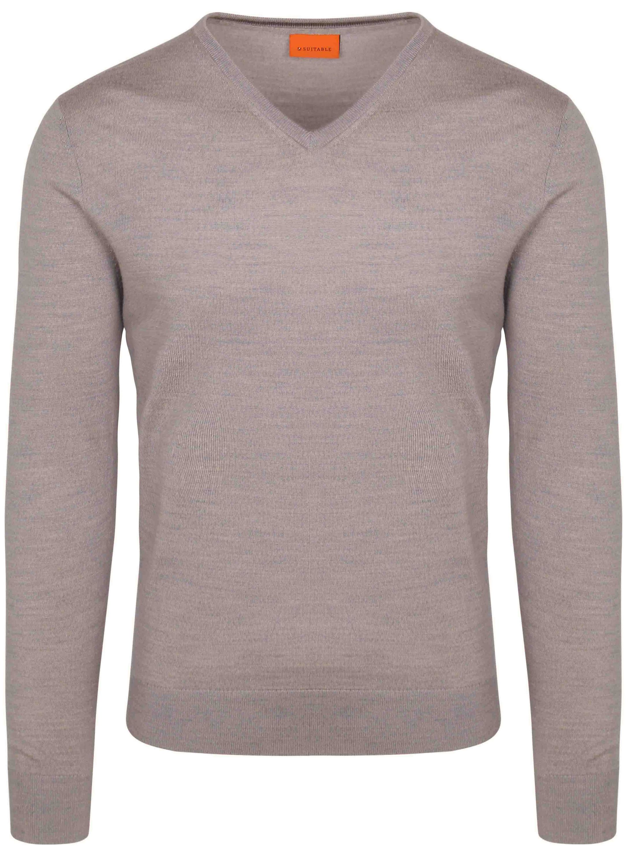 Suitable Merino Pullover V-Neck Greige PU-MRI-V-24 VP195390 Greige commander en ligne | Suitable