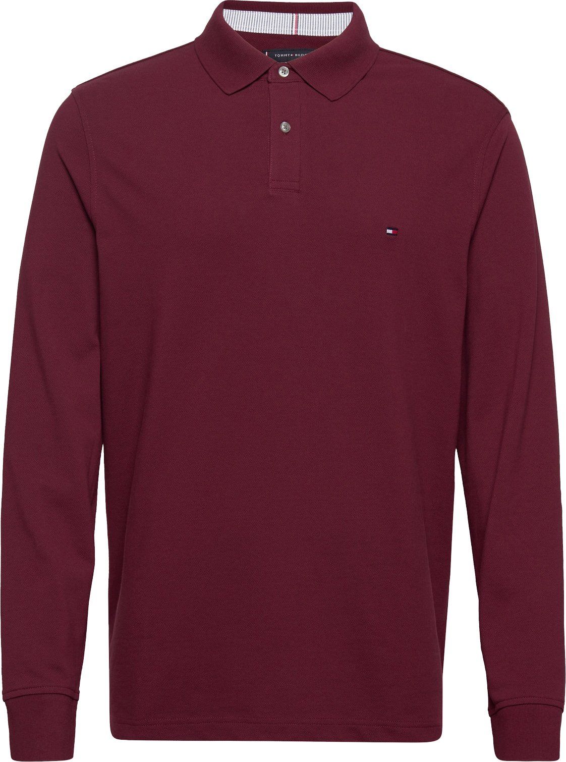 Tommy Hilfiger Big And Tall Polo Shirt Long Sleeve Bordeaux Burgundy size 3XL