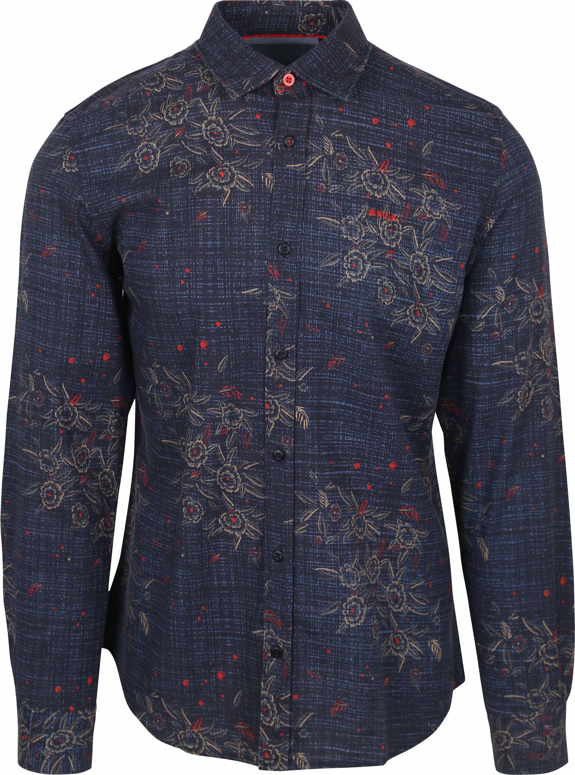 NZA Overhemd Gunner Print Navy 25AN557-1648 kopen | Suitable