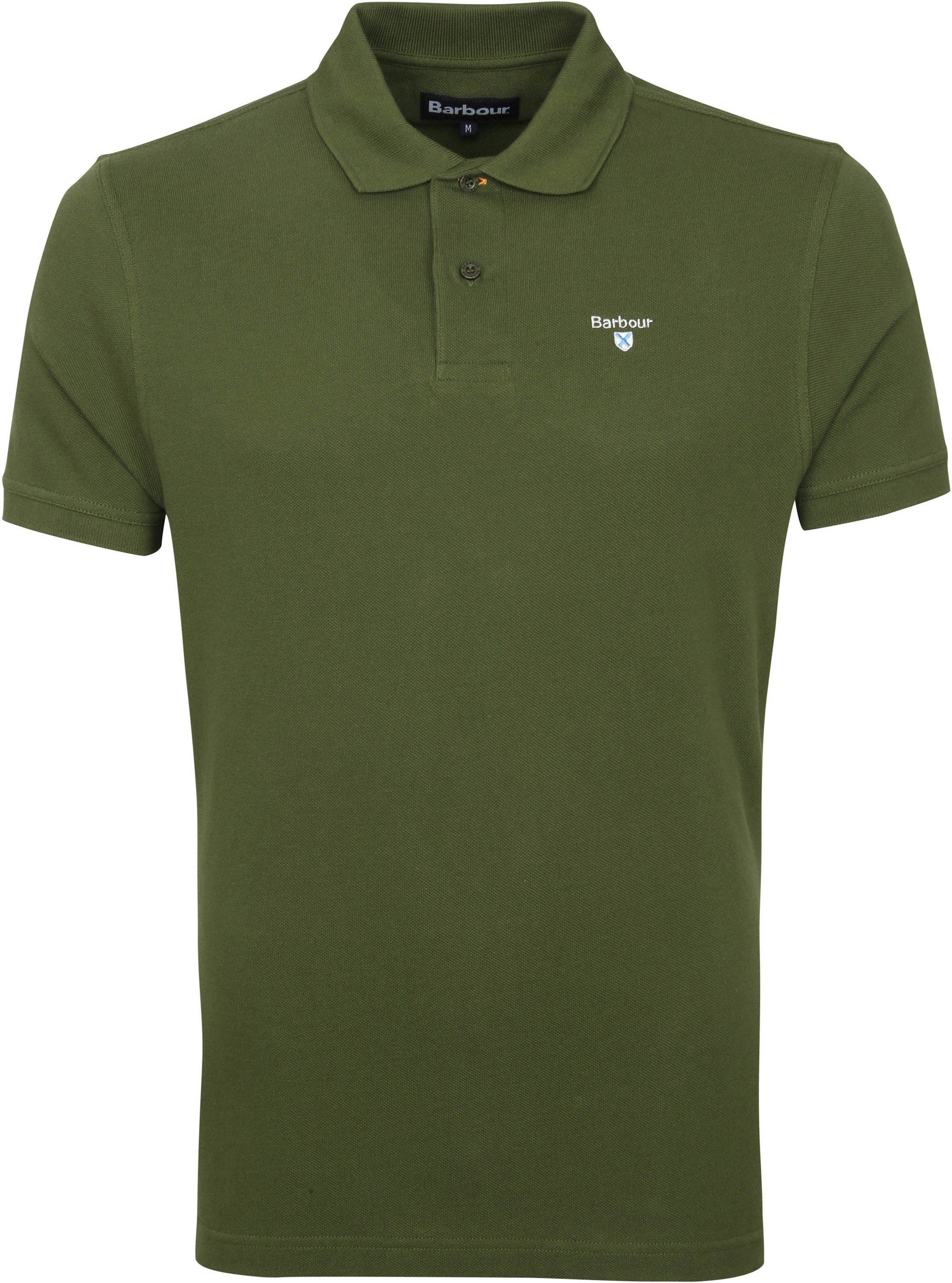 Barbour Basic Pique Polo Shirt Army Green Dark Green size L