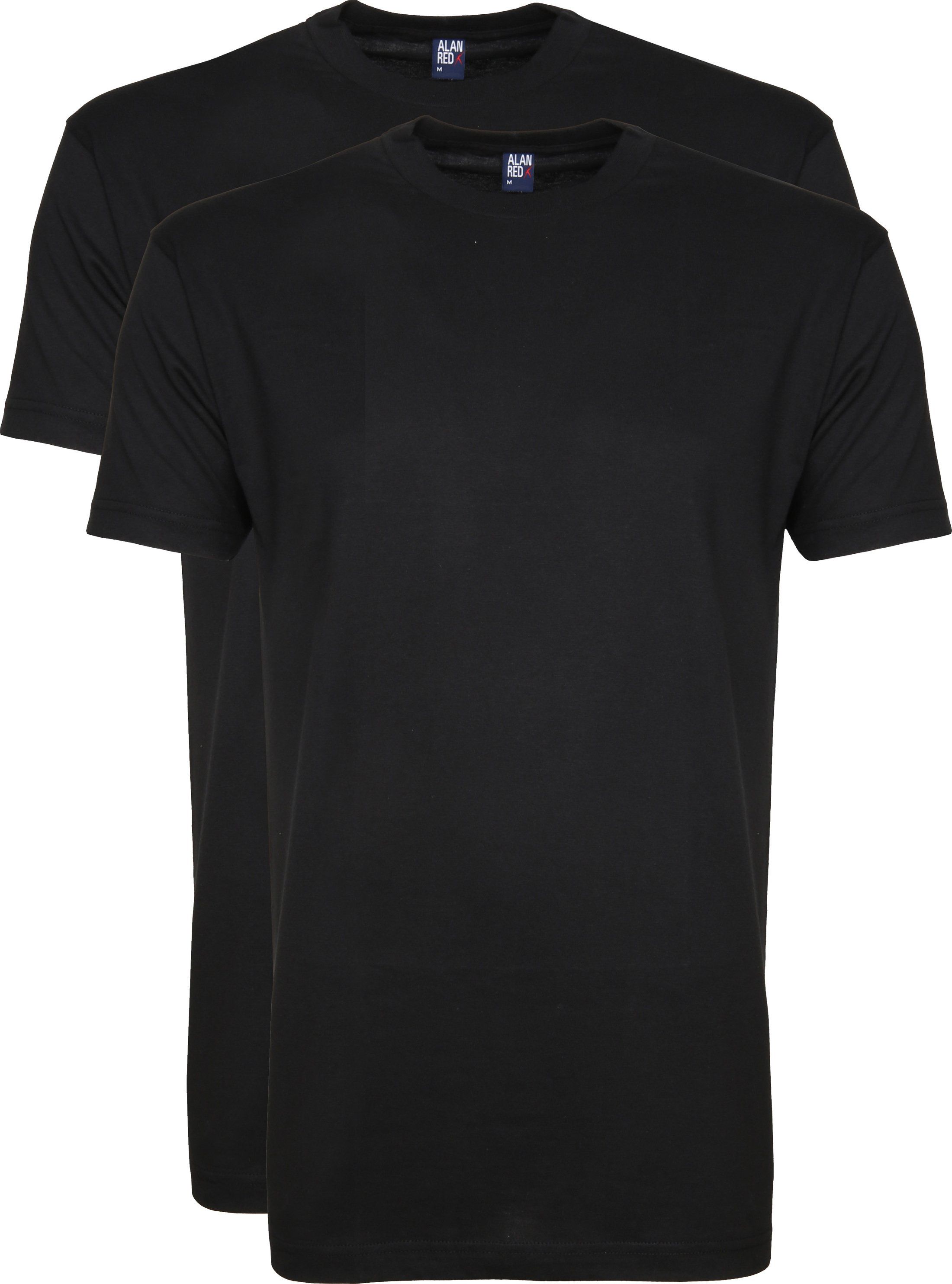 Alan Red T-shirt Virginia O-Neck 2-Pack Black size L