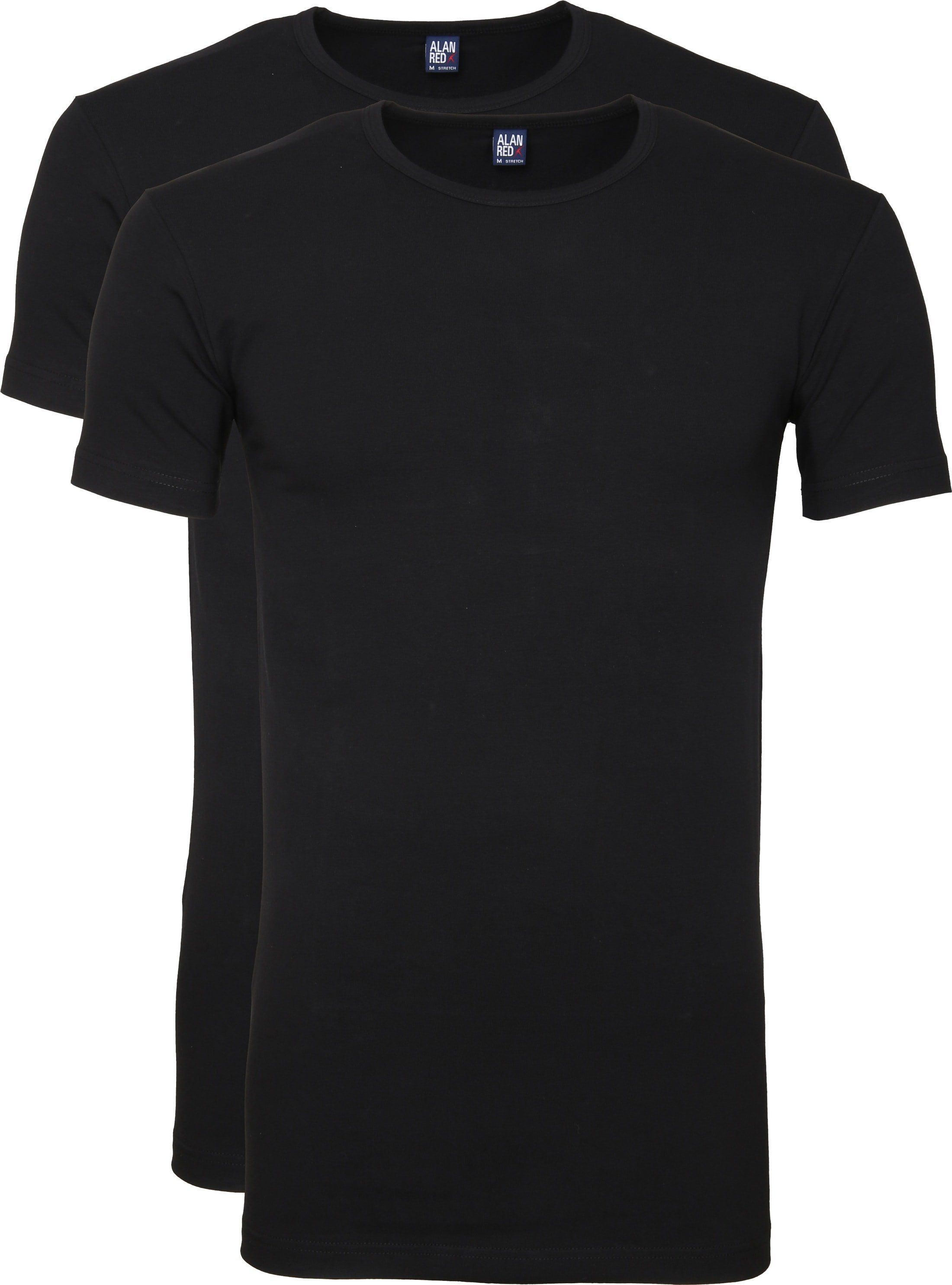 Alan Red Ottawa T-shirt Stretch 2-Pack Black size S