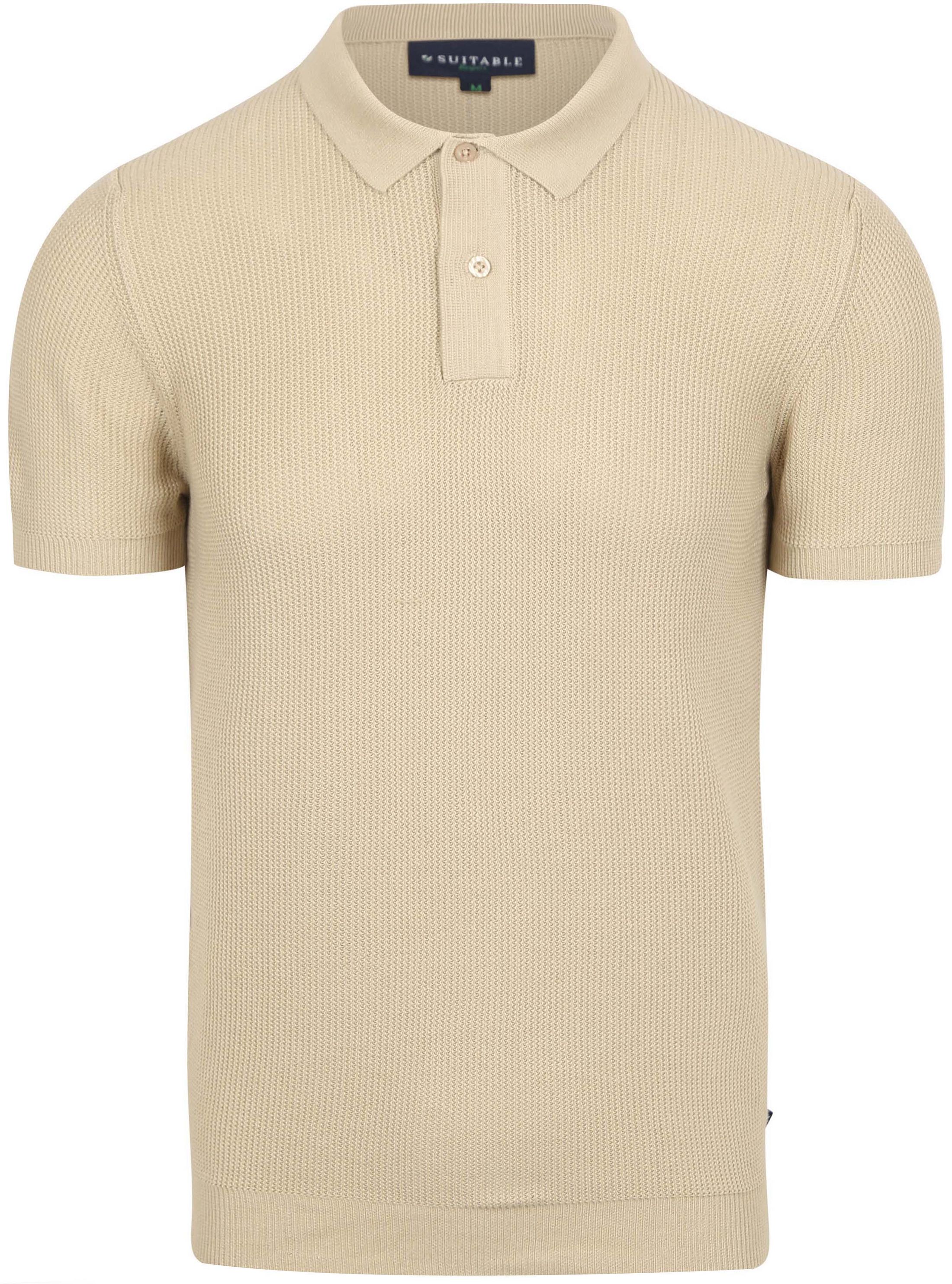Suitable Respect Polo Shirt Structure Knit Beige RSP-25RIBSS-BEIG order online | Suitable