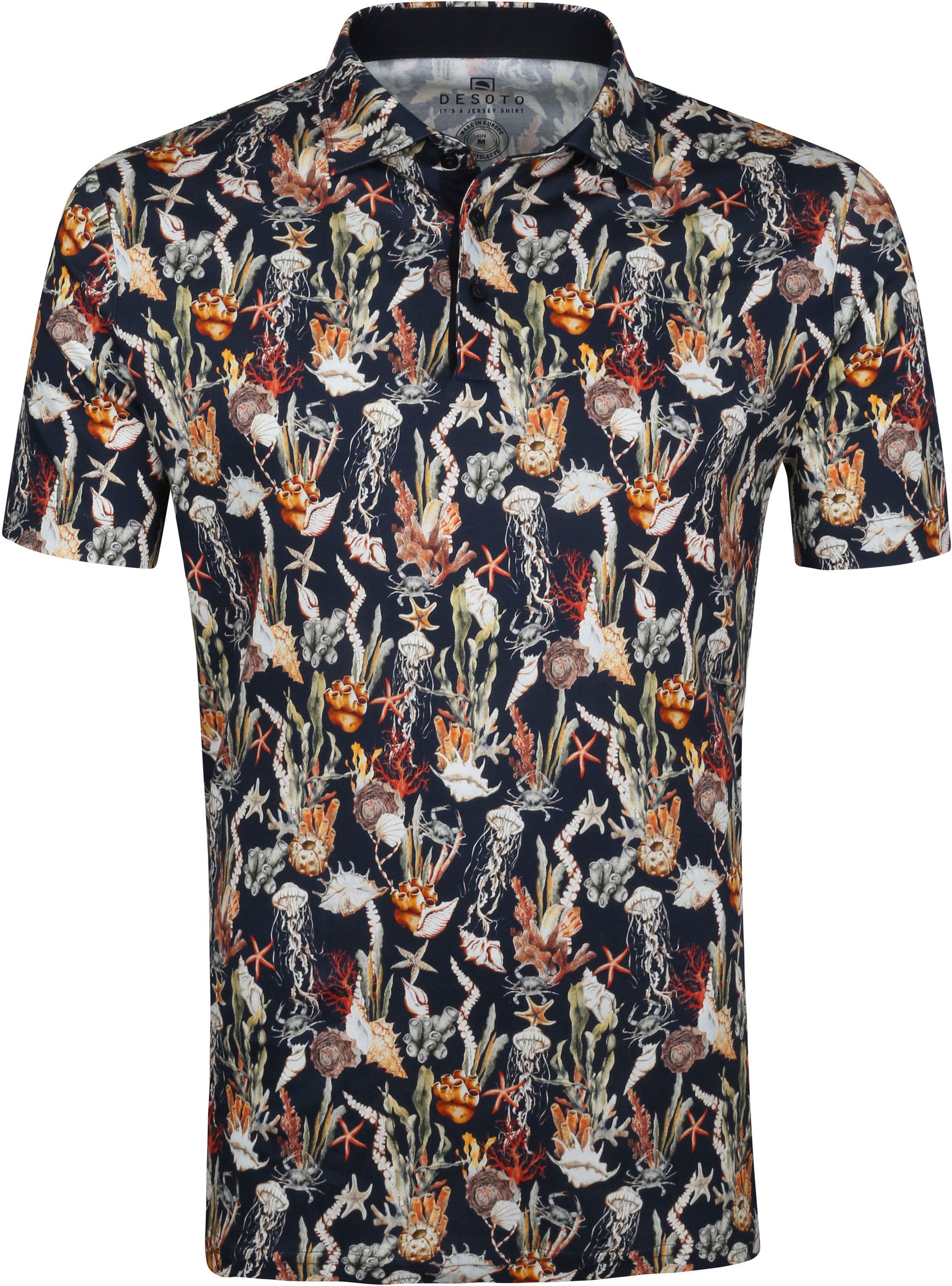 Desoto Polo Print Sea Figures Dark Blue 53438-3-955 order online | Suitable