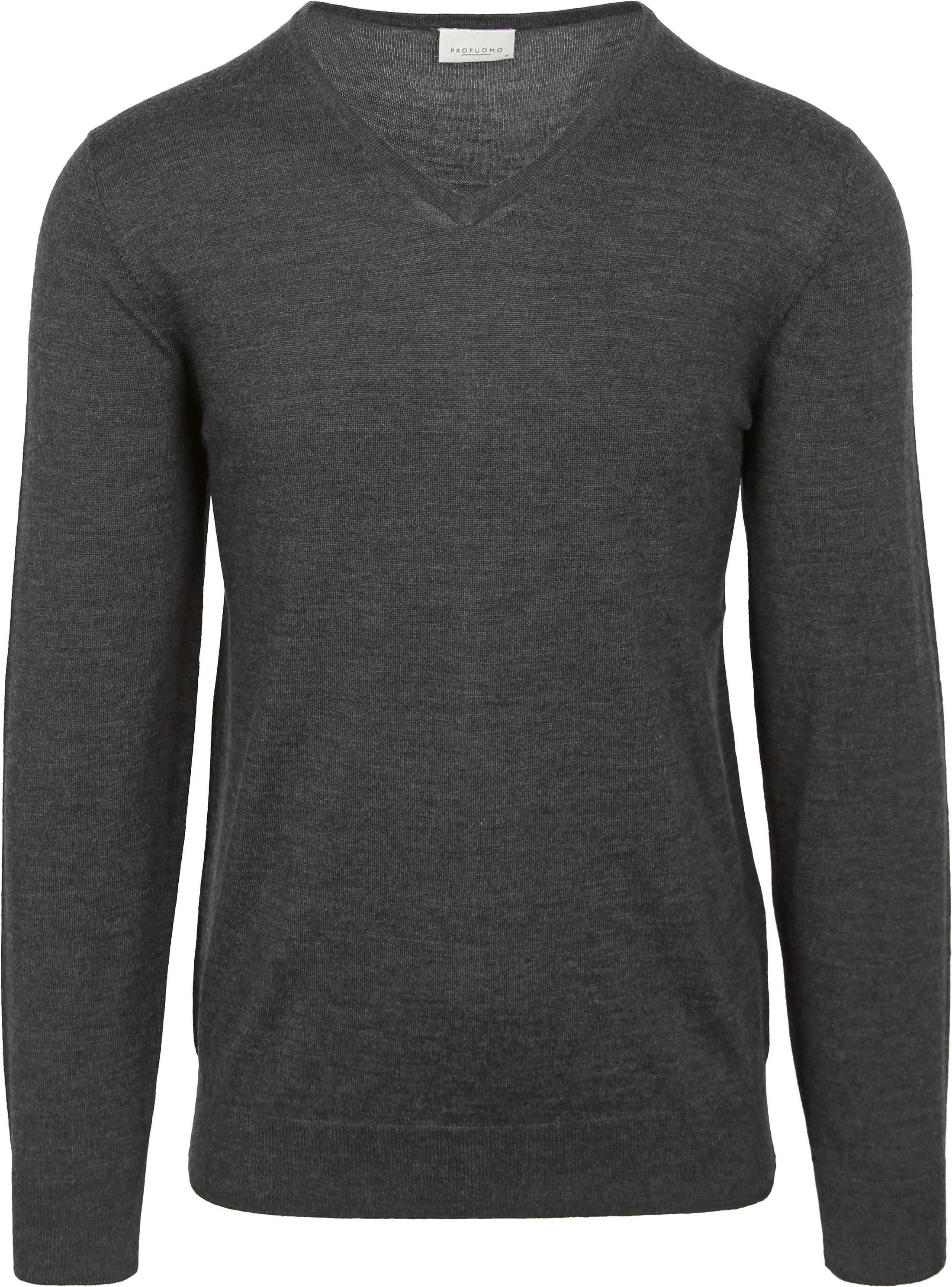 Profuomo Pullover V-Neck Merino Wool Anthracite order online | PPVJ30026C-B | Suitable Spain