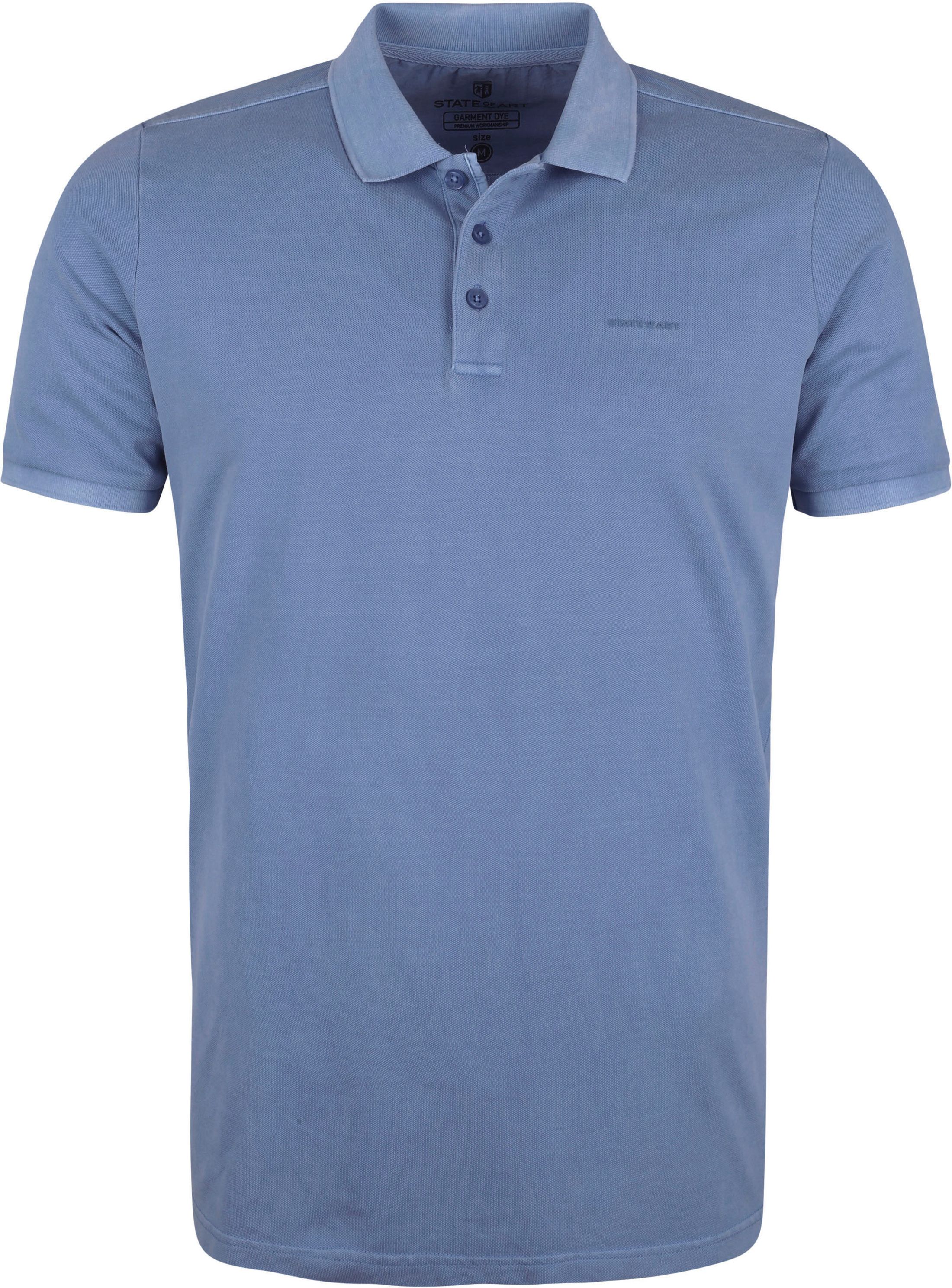 State Of Art Pique Polo Shirt Gray Blue Grey size L