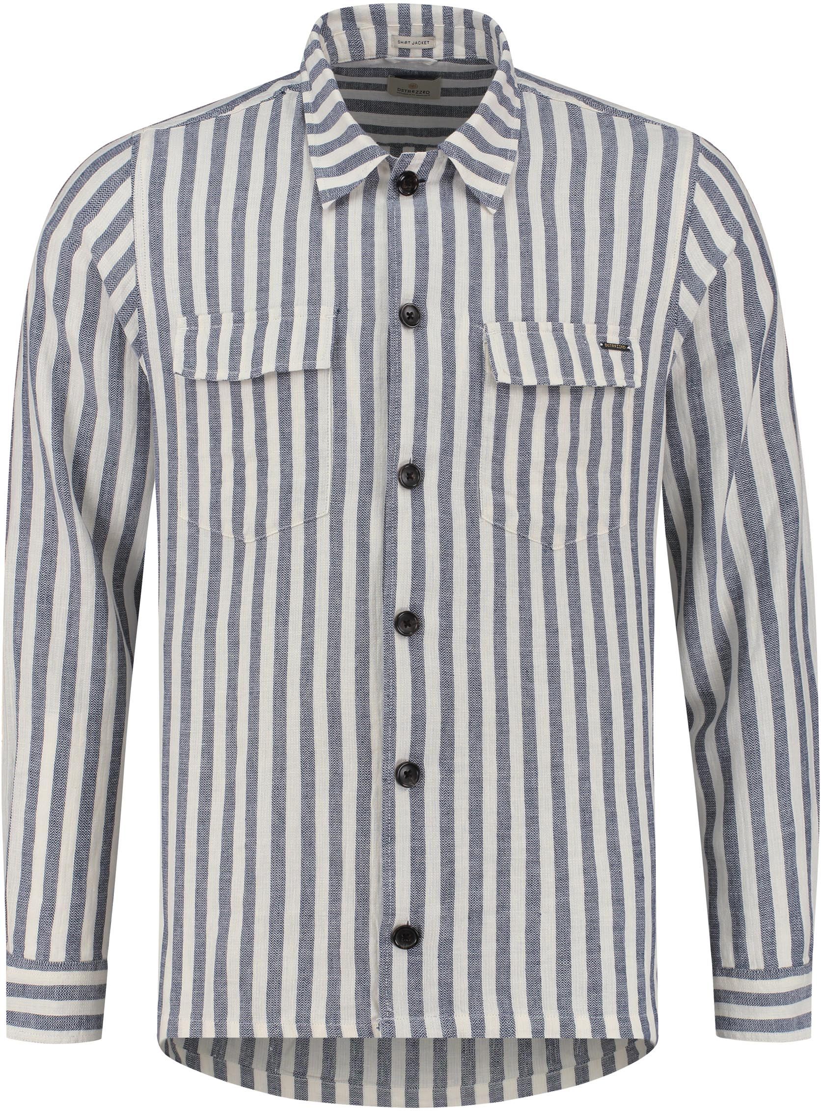 Dstrezzed Linen Shirt Stripes Blue size L