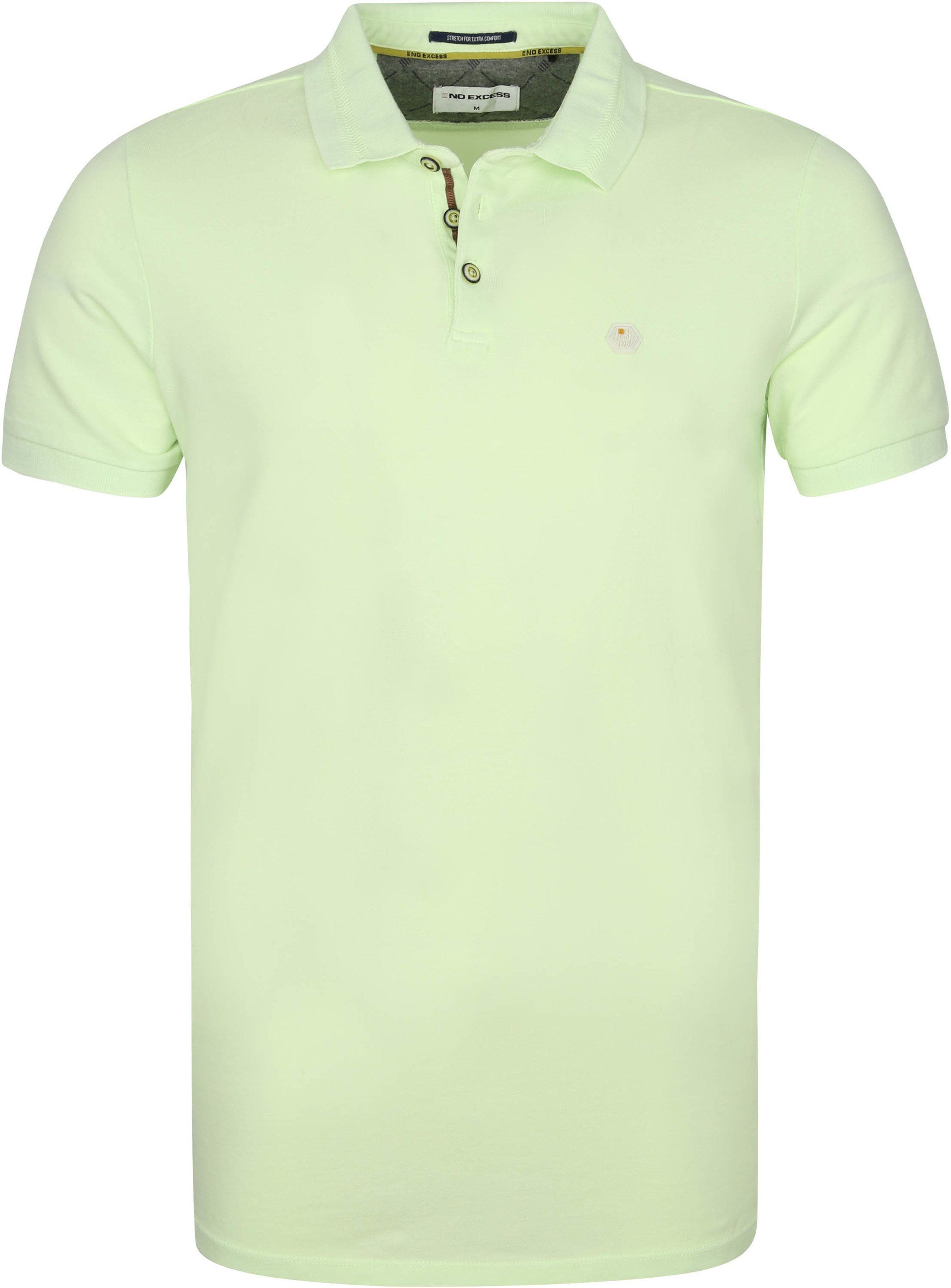 No-Excess Polo Shirt Stone Washed Lime Green size M