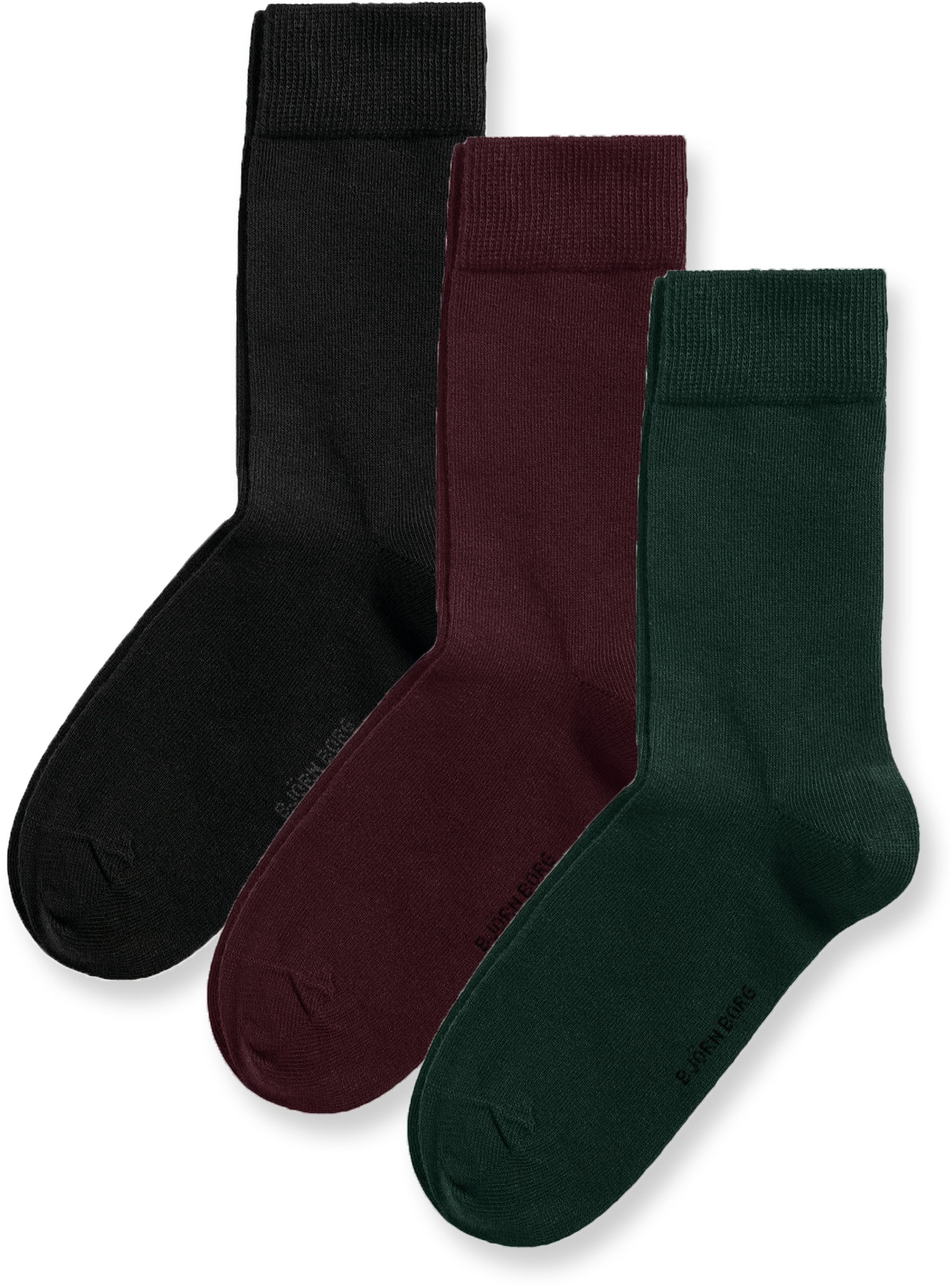 Bjorn Borg Core 3-Pack Socks Multicolour Green Burgundy Black Dark Green size 41-45