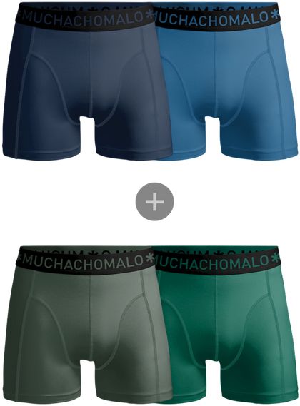 Muchachomalo Boxershorts 2 + 2 Microfiber Blue Green size L