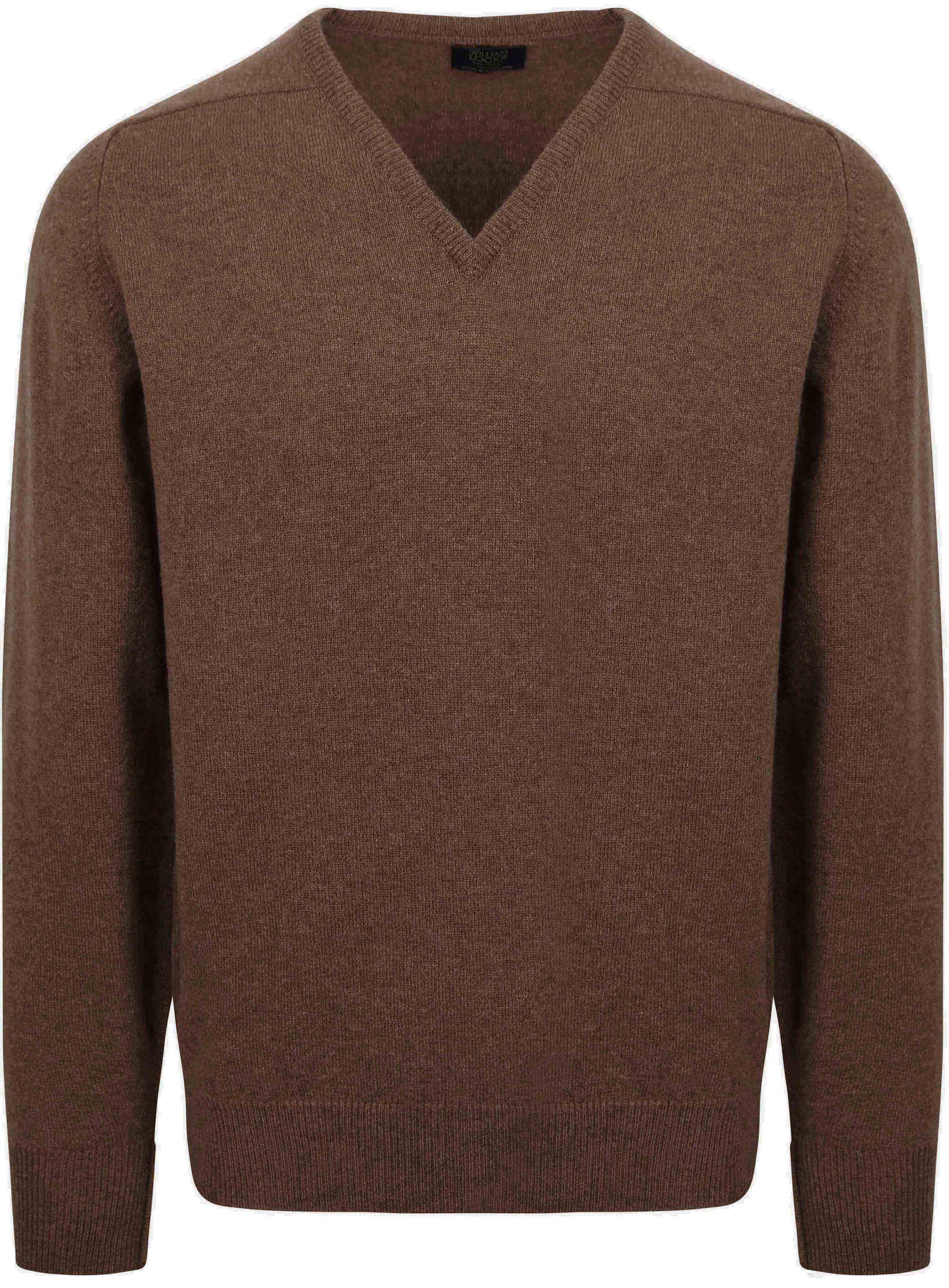 William Lockie V-Neck Lambswool Mocha 7092HV DF Mocha order online | Suitable