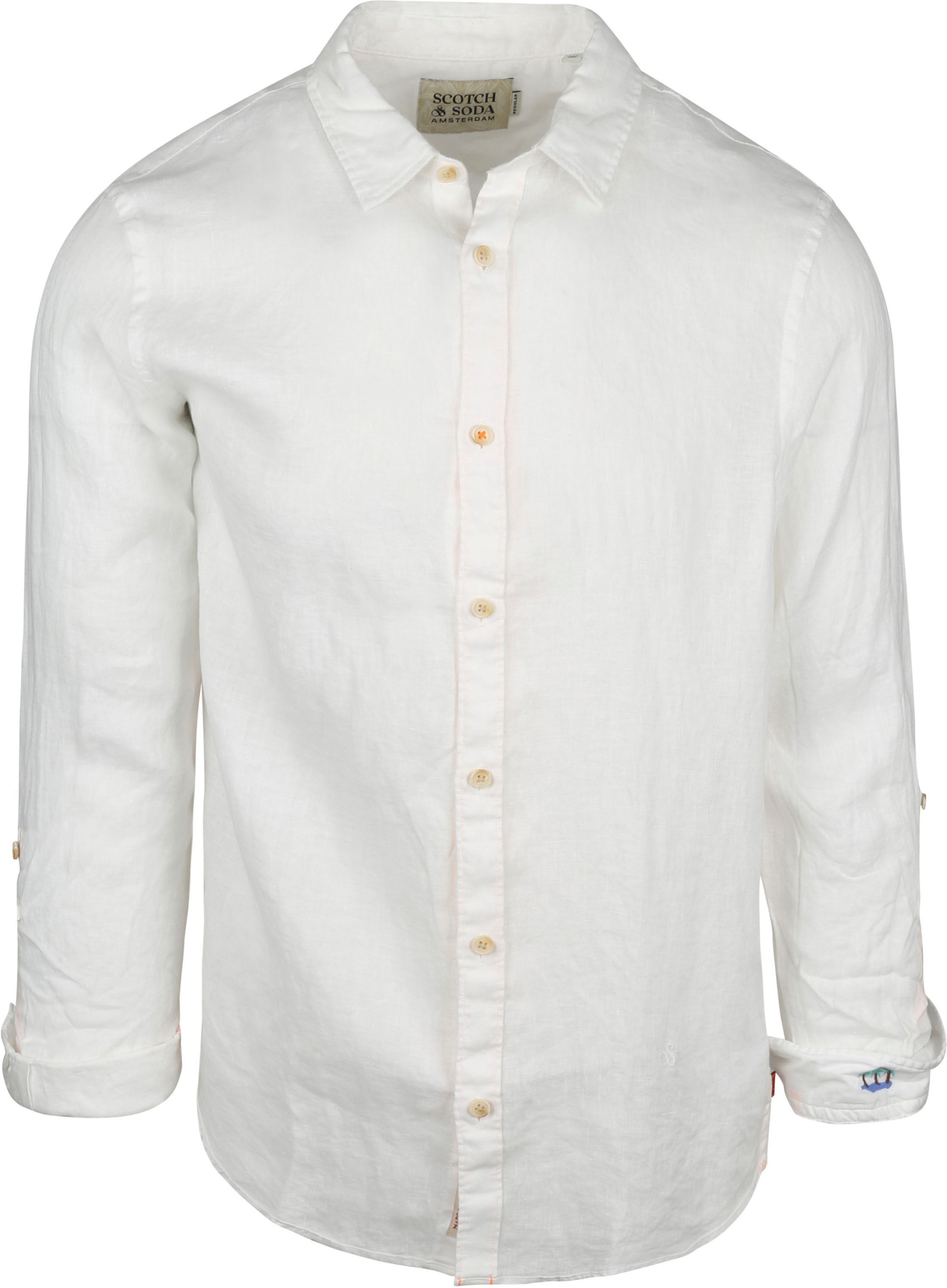 Scotch and Soda Linen Shirt White Off-White size L