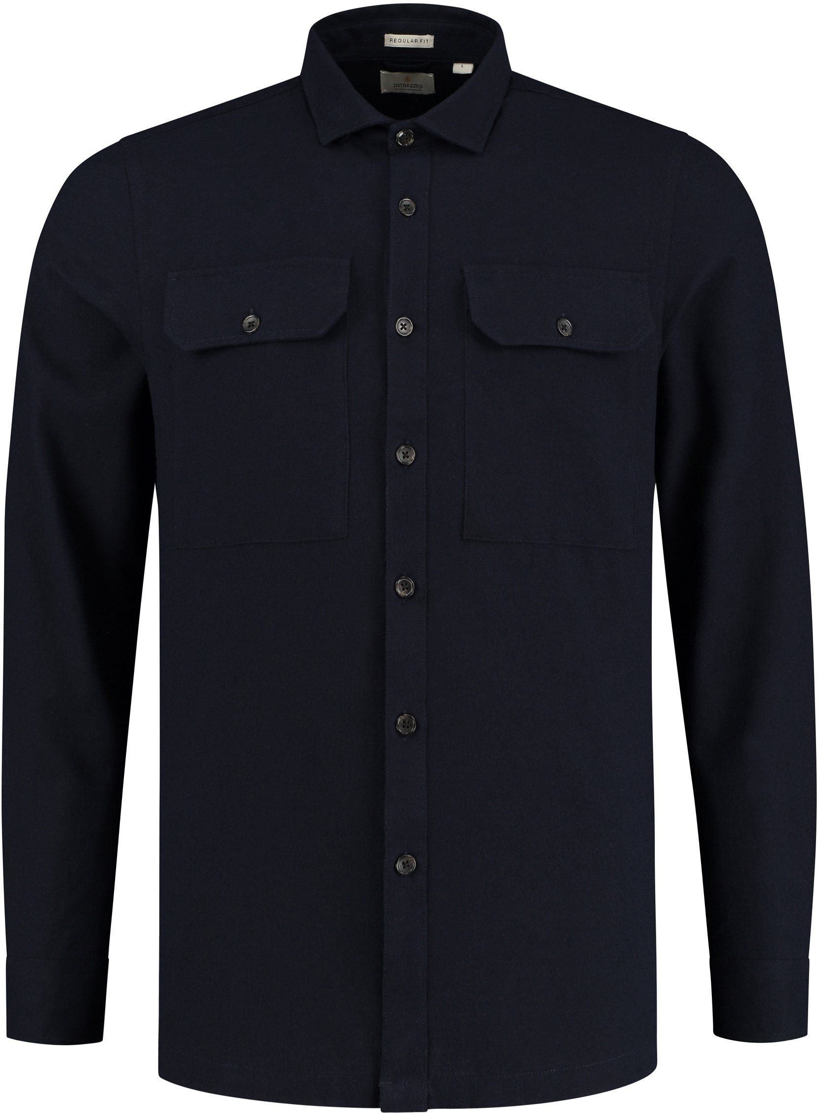 Dstrezzed Shirt Flannel Navy Blue Dark Blue size L