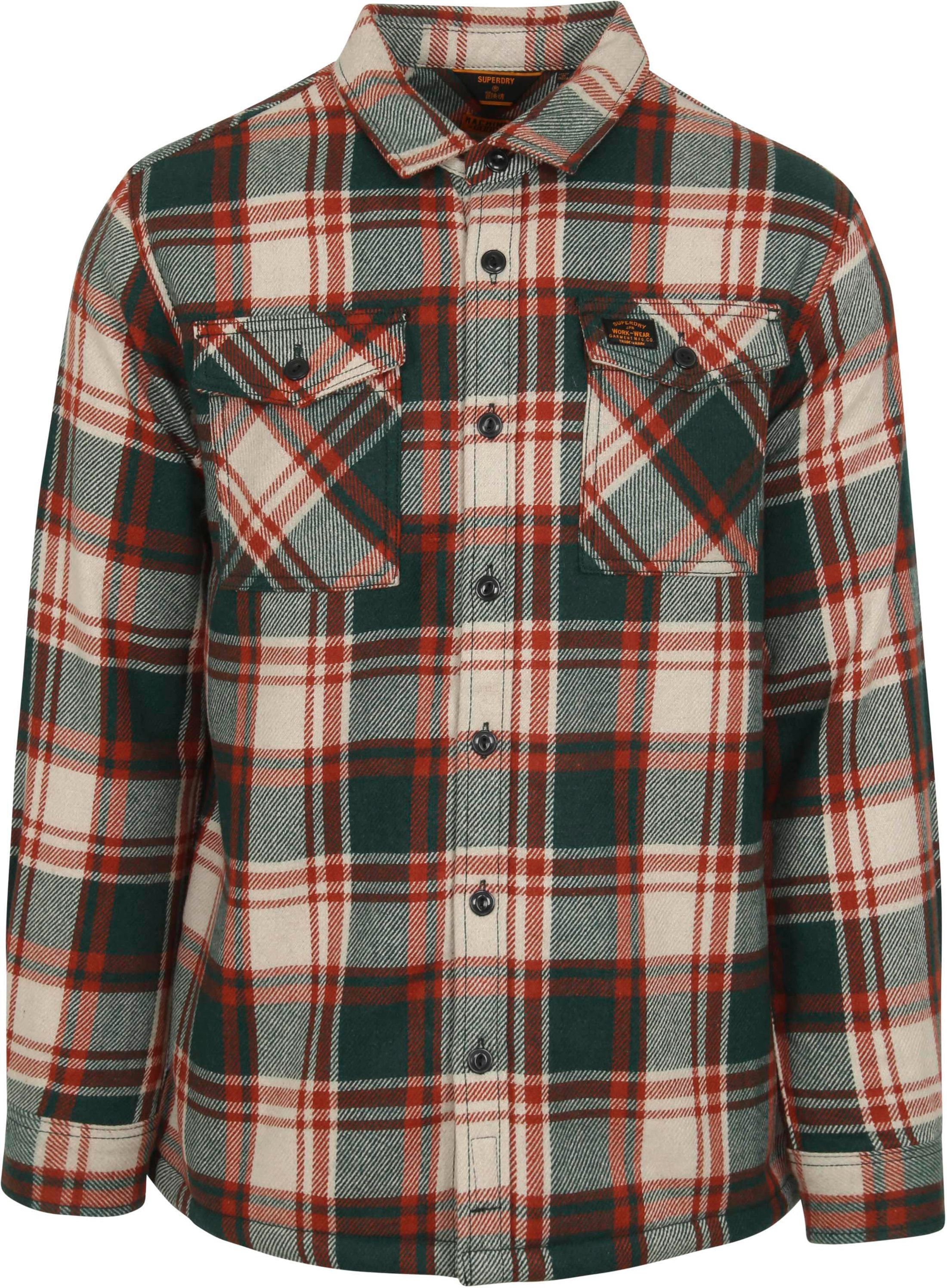Superdry Miller Overshirt Plaid Blue Green Red size L