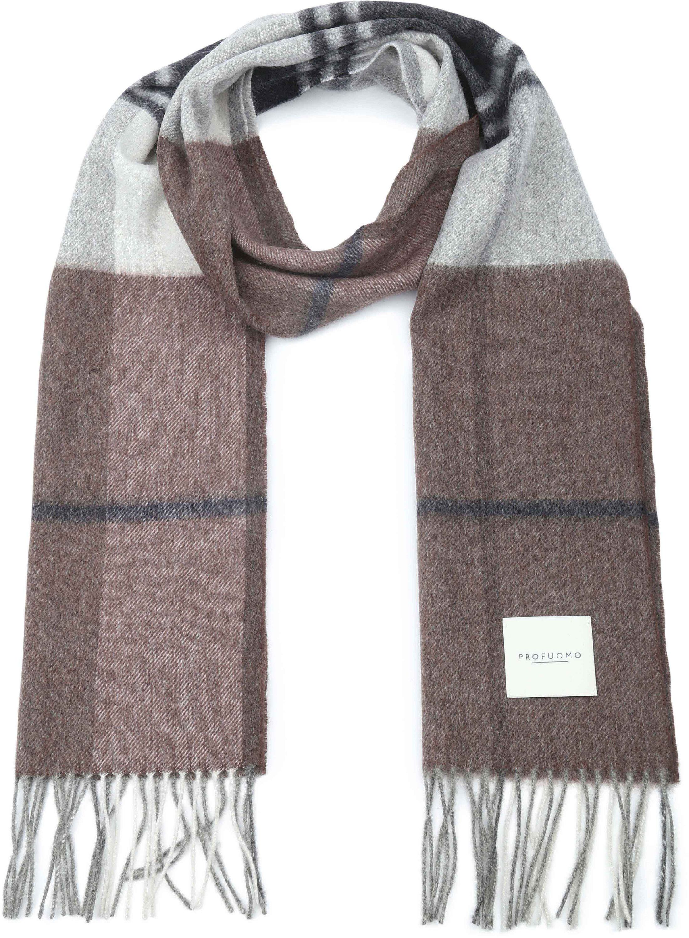 Profuomo Scarf Lambswool Bruin Checkered order online | PPVS30007A-H | Suitable Norway