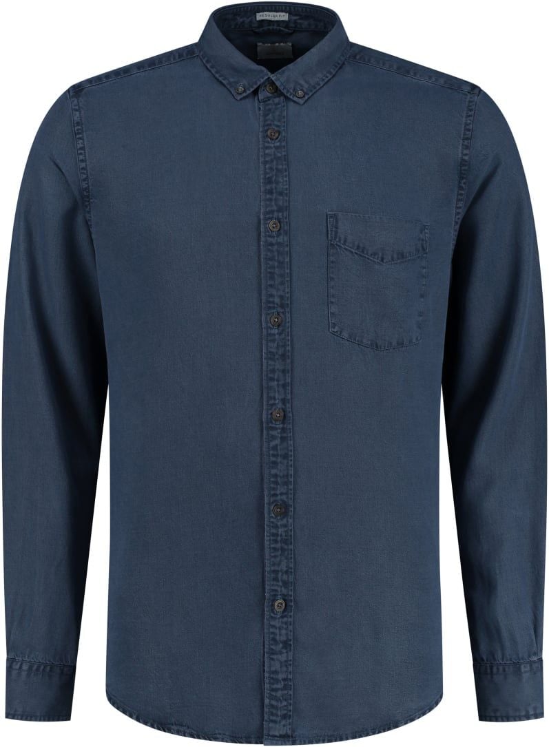 Dstrezzed Shirt Garment Dyed Tencel Navy Dark Blue Blue size L