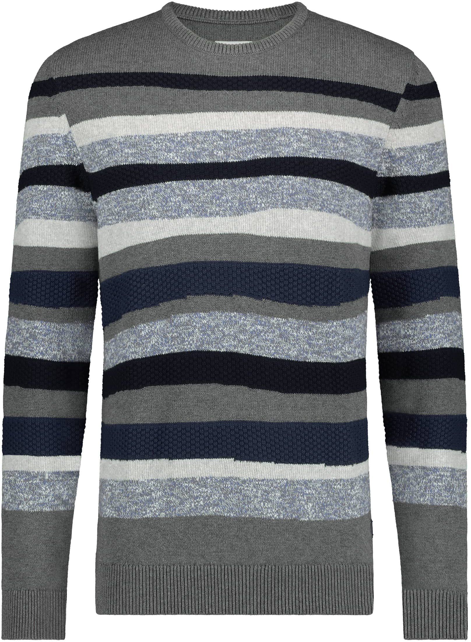 State Of Art Jacquard Pullover Stripe Grey size 3XL