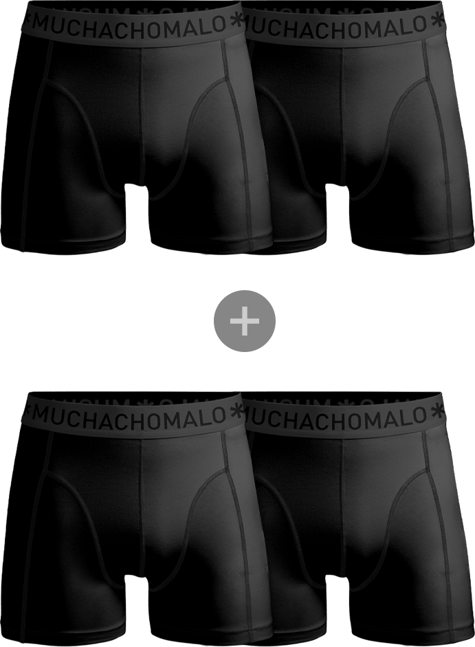 Muchachomalo Boxershorts 2 + 2 Microfiber Black size L