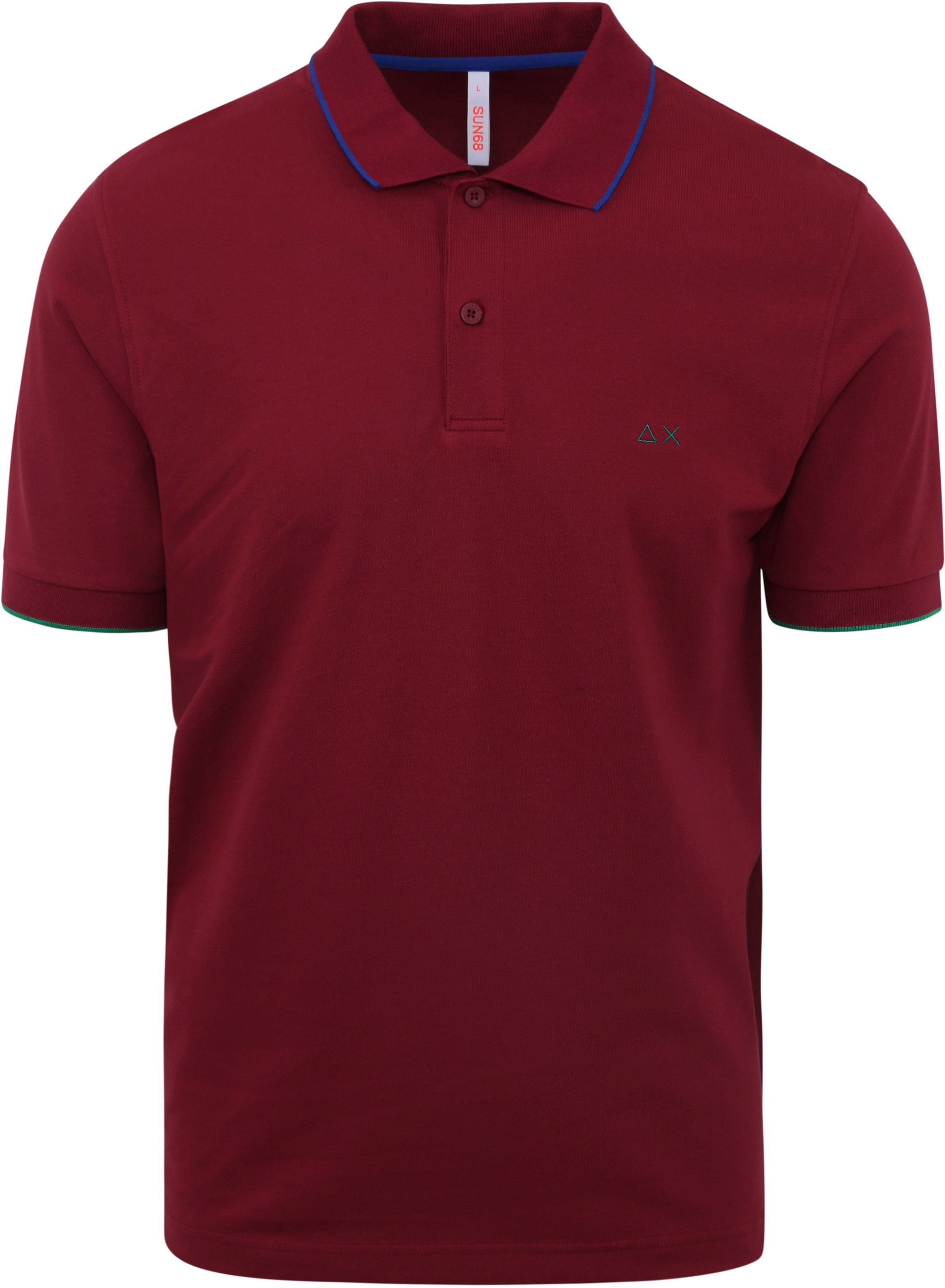 Sun68 Polo Shirt Small Stripe Bordeaux A33111-35 order online | Suitable