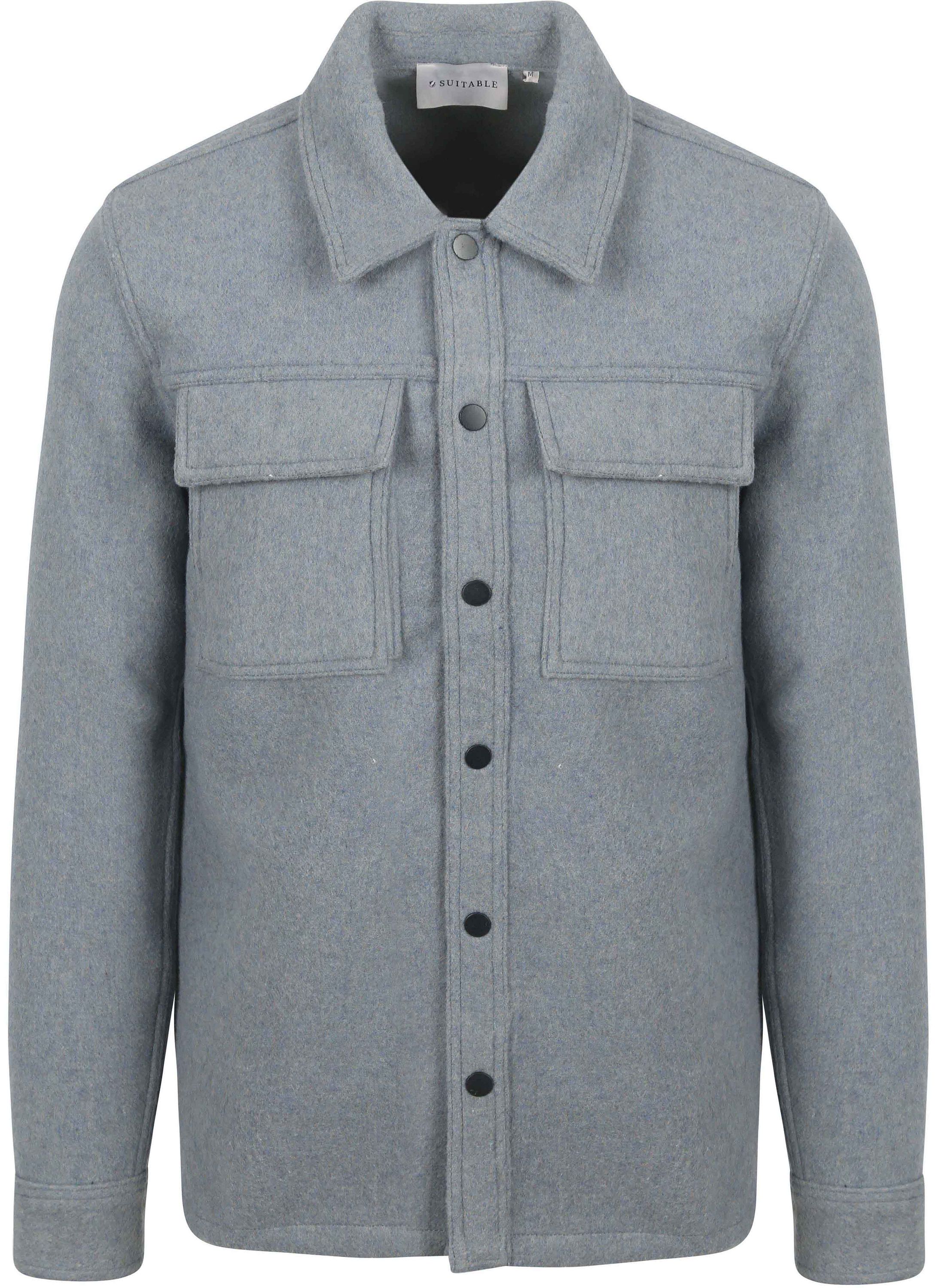 Suitable Overshirt Wool Blend Blauw OVSH-WM-STBL-24W01 kopen | Suitable