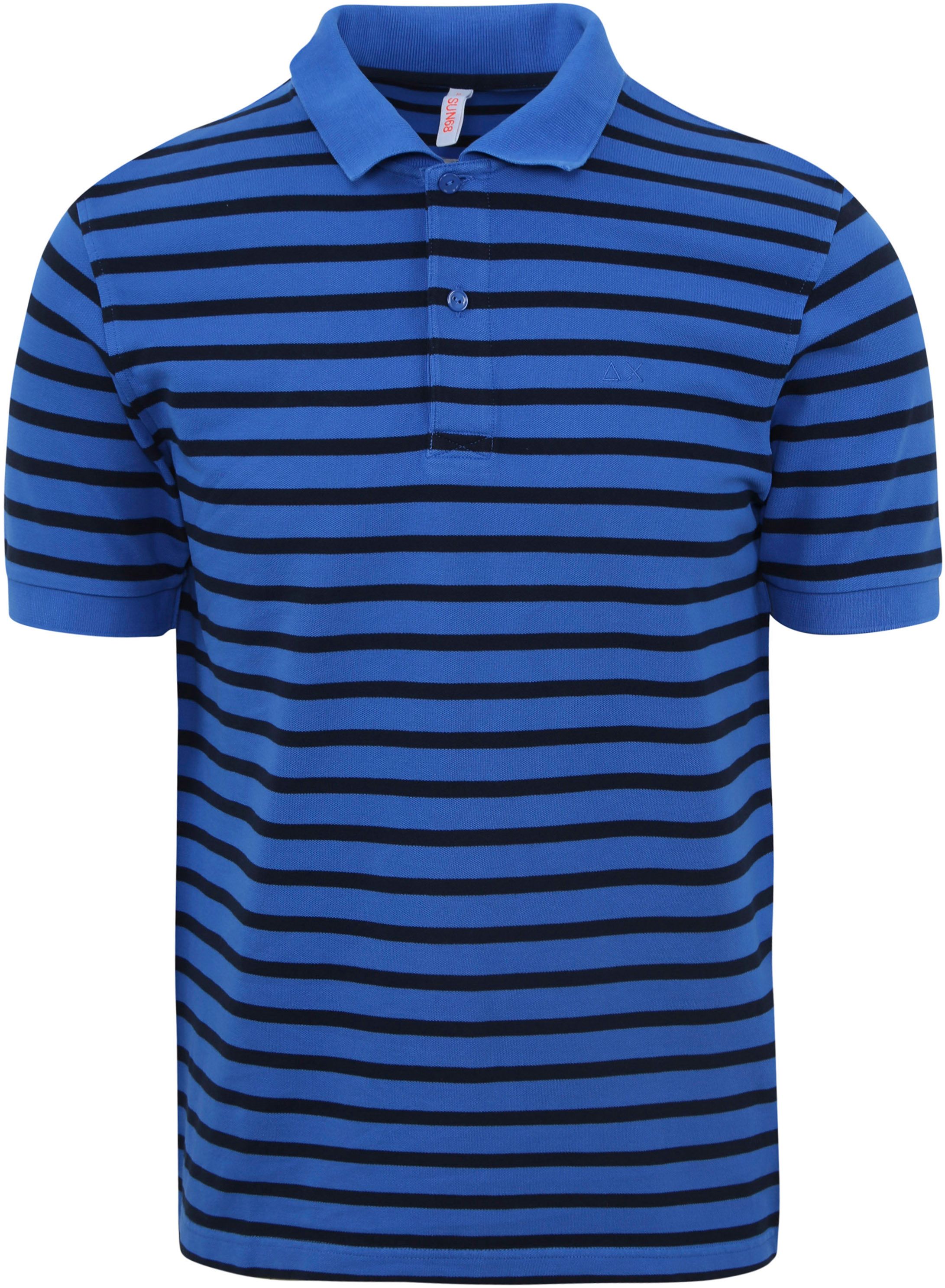 Sun68 Polo Shirt Stripes Royal Blue A33107-12 order online | Suitable