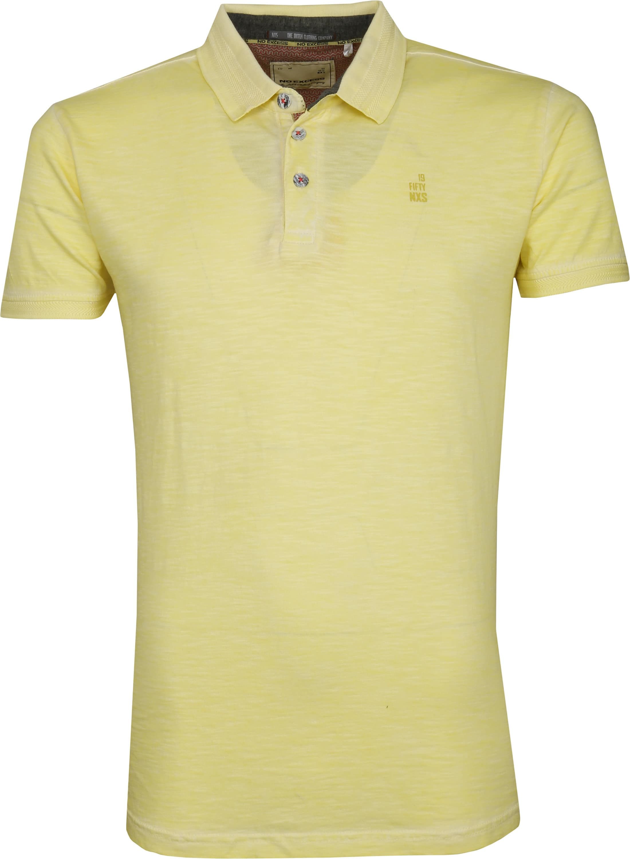 No Excess Polo Shirt Melange Yellow size L