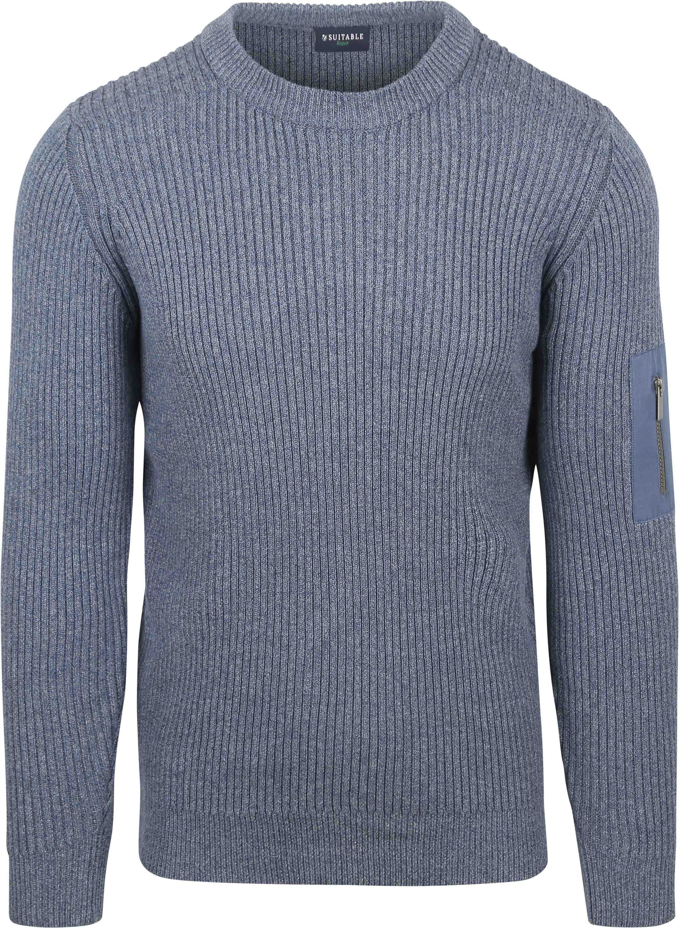 Suitable Mou Trui Melange Blauw RSP-PUMOUCREW-DN kopen | Suitable