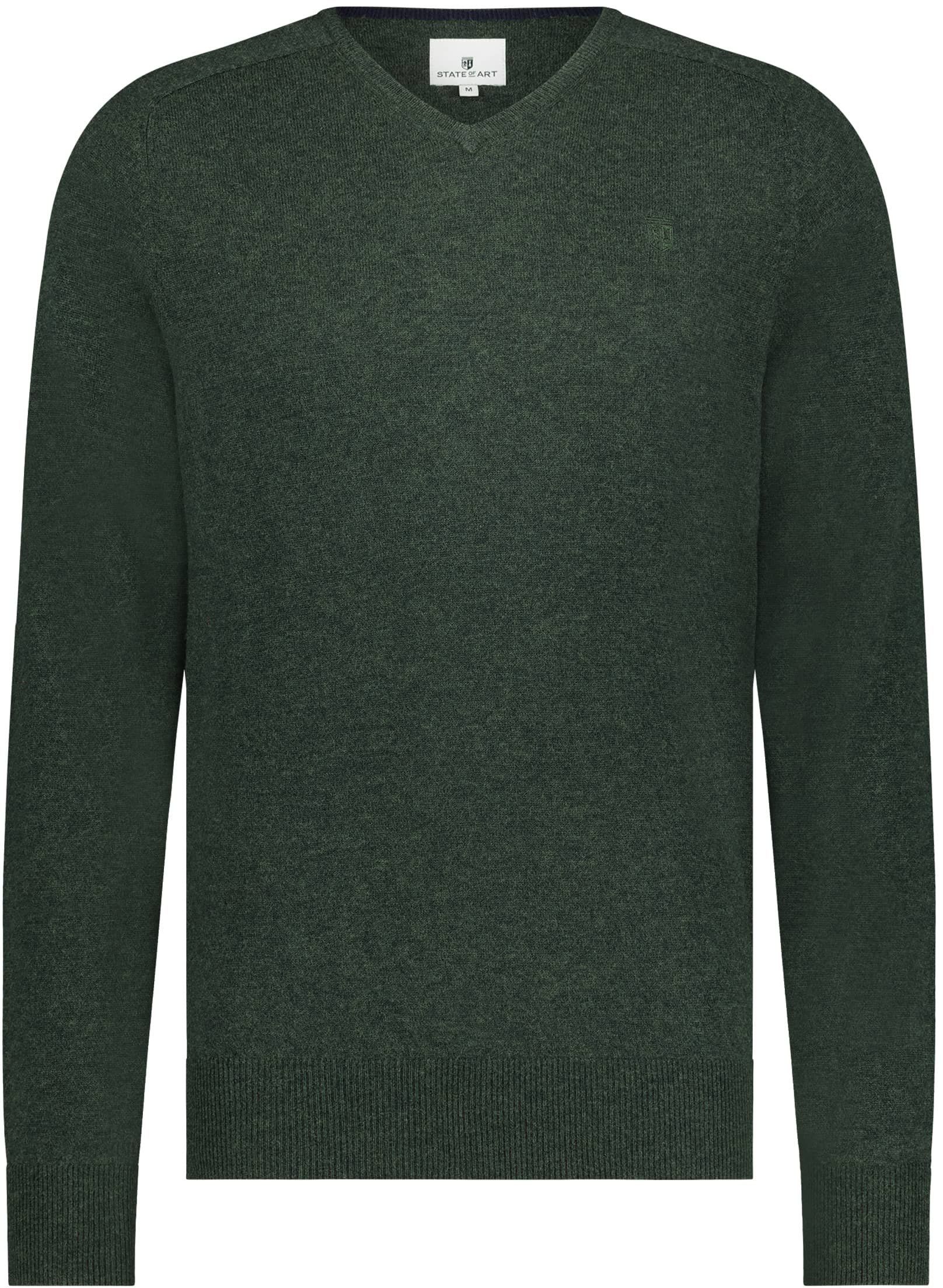 State Of Art Pullover V-Neck Moss Dark Green Green size L