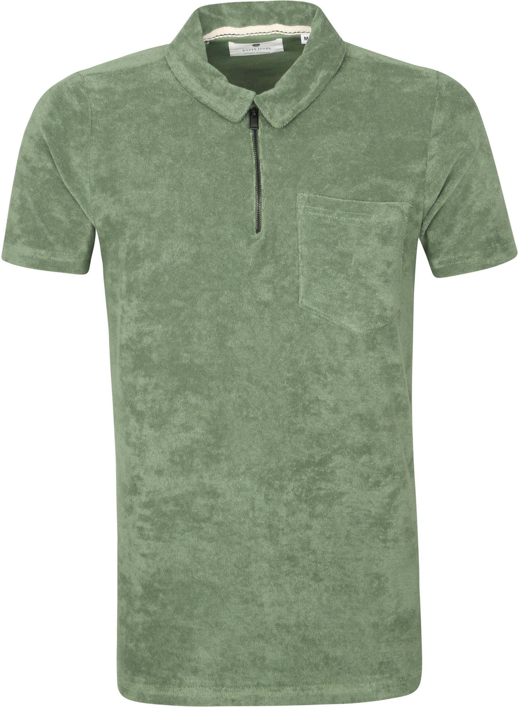 Anerkjendt Polo Shirt Half Zip Akbob Green size M