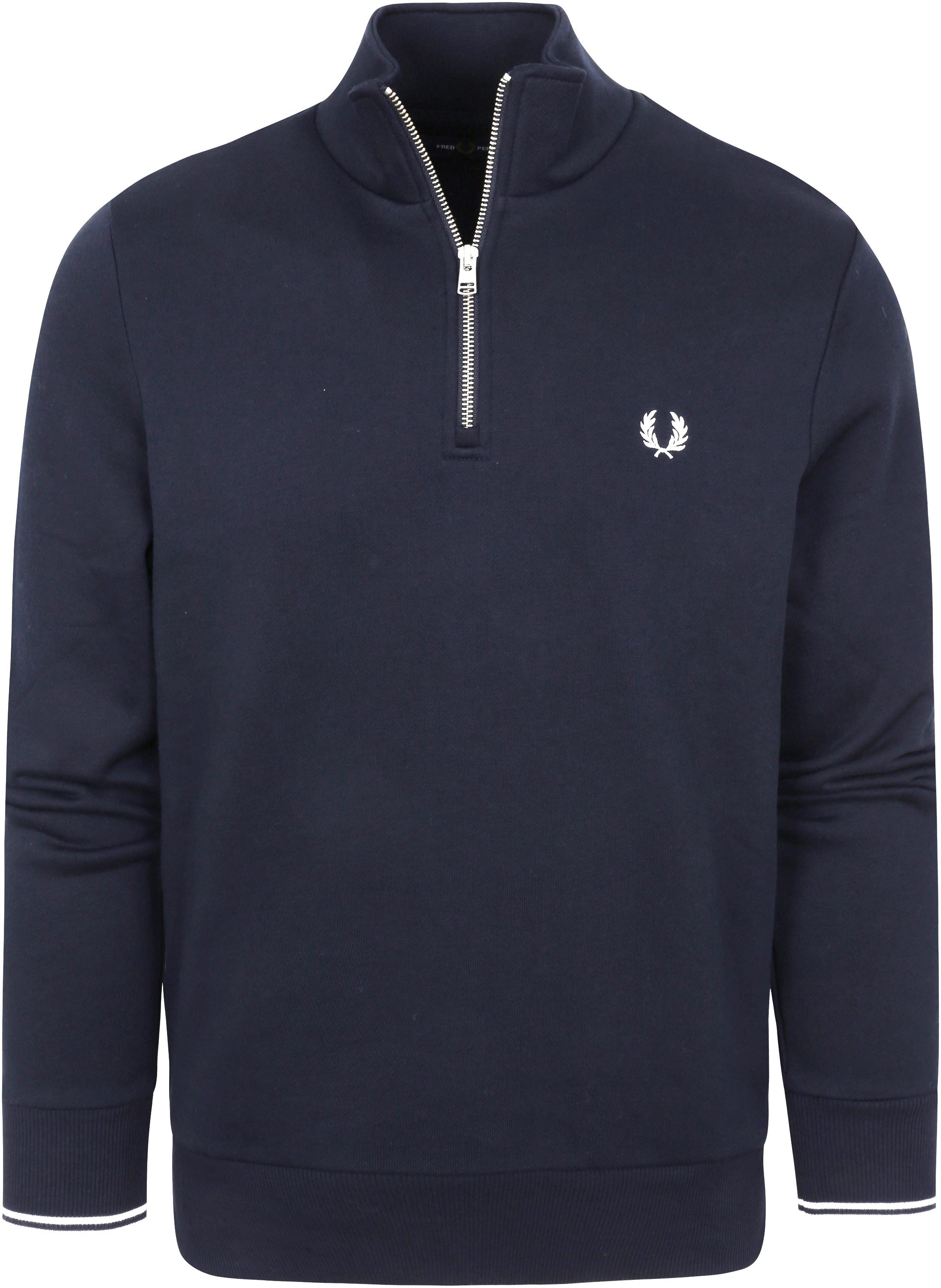 Fred Perry Half Zip Trui Navy Blauw M3574-608 kopen | Suitable