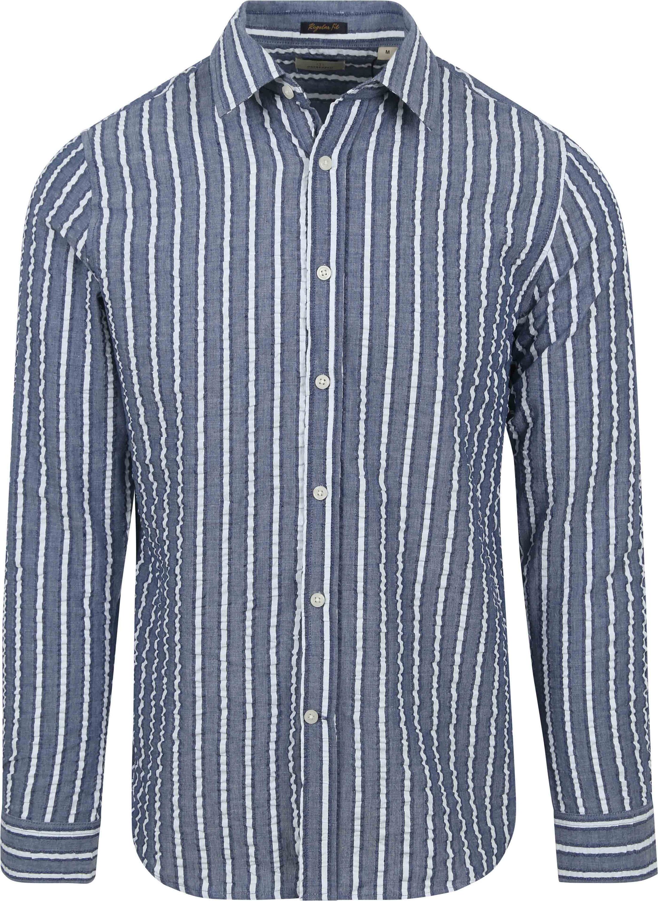 Dstrezzed Shirt Leonard Seersucker Blue Stripe order online | 303838-649 | Suitable Lithuania