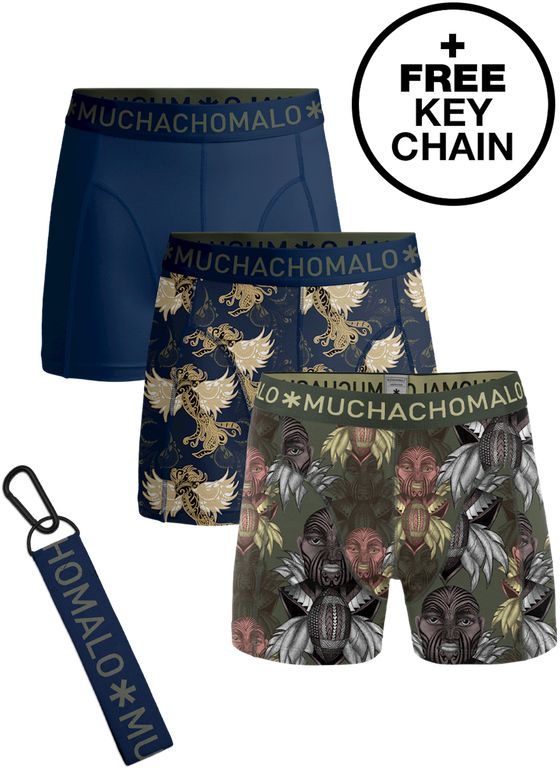 Muchachomalo Boxer Shorts King Maori 3-Pack Multicolour Blue Dark Blue size M