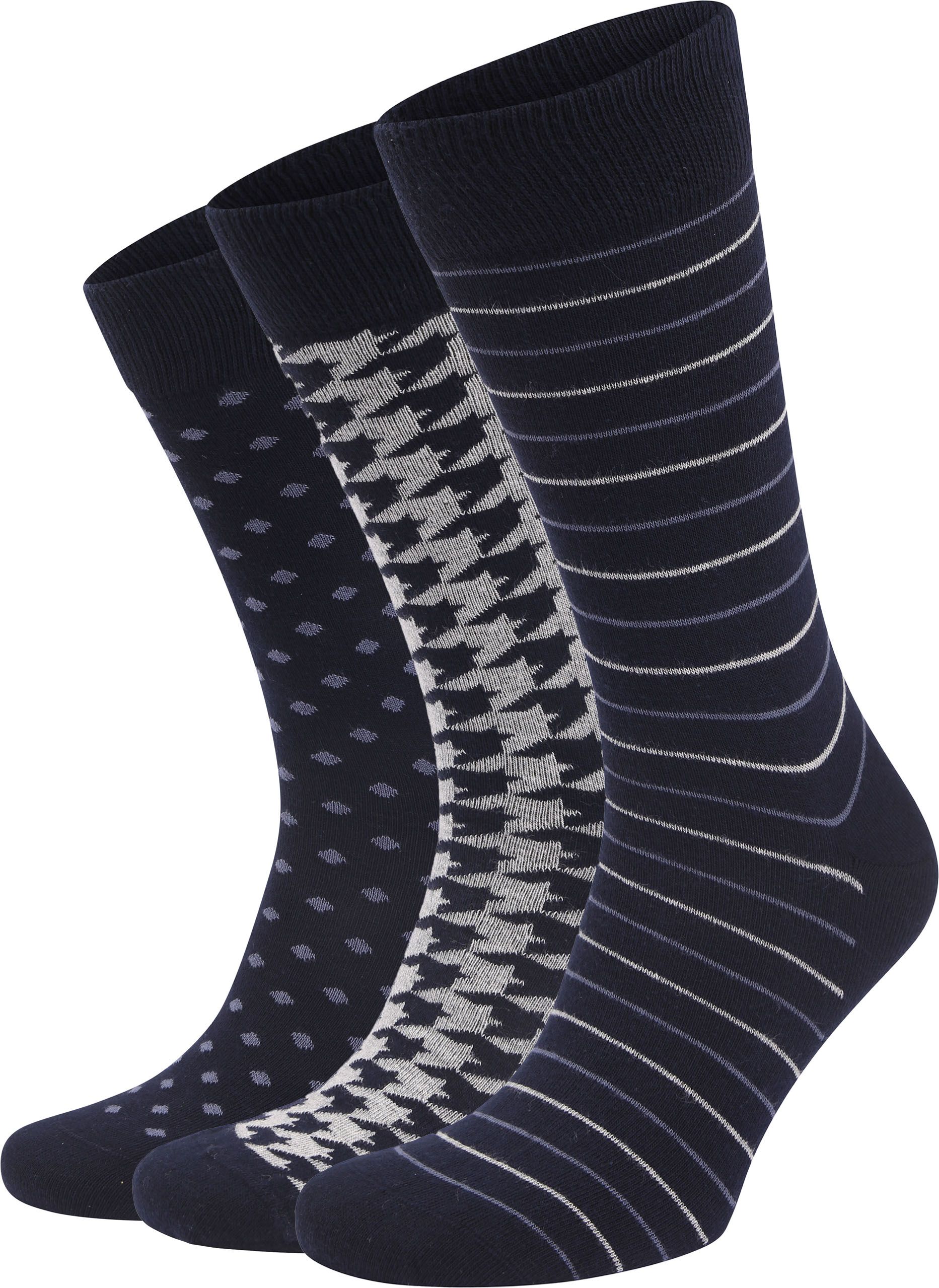 Suitable Sokken 3-Pack Print Navy SO-BIOCOTTON-3P-23-02 kopen | Suitable
