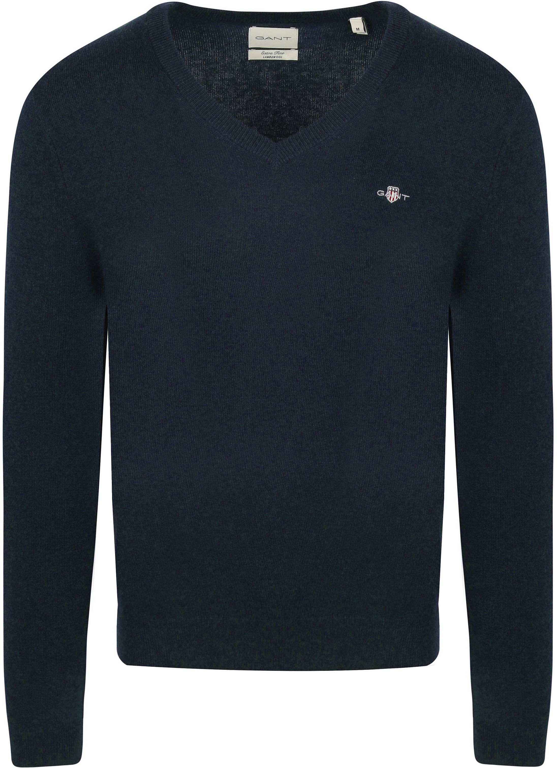 Gant Pullover V-Neck Wool Blend Navy Melange 8050274-480 order online | Suitable