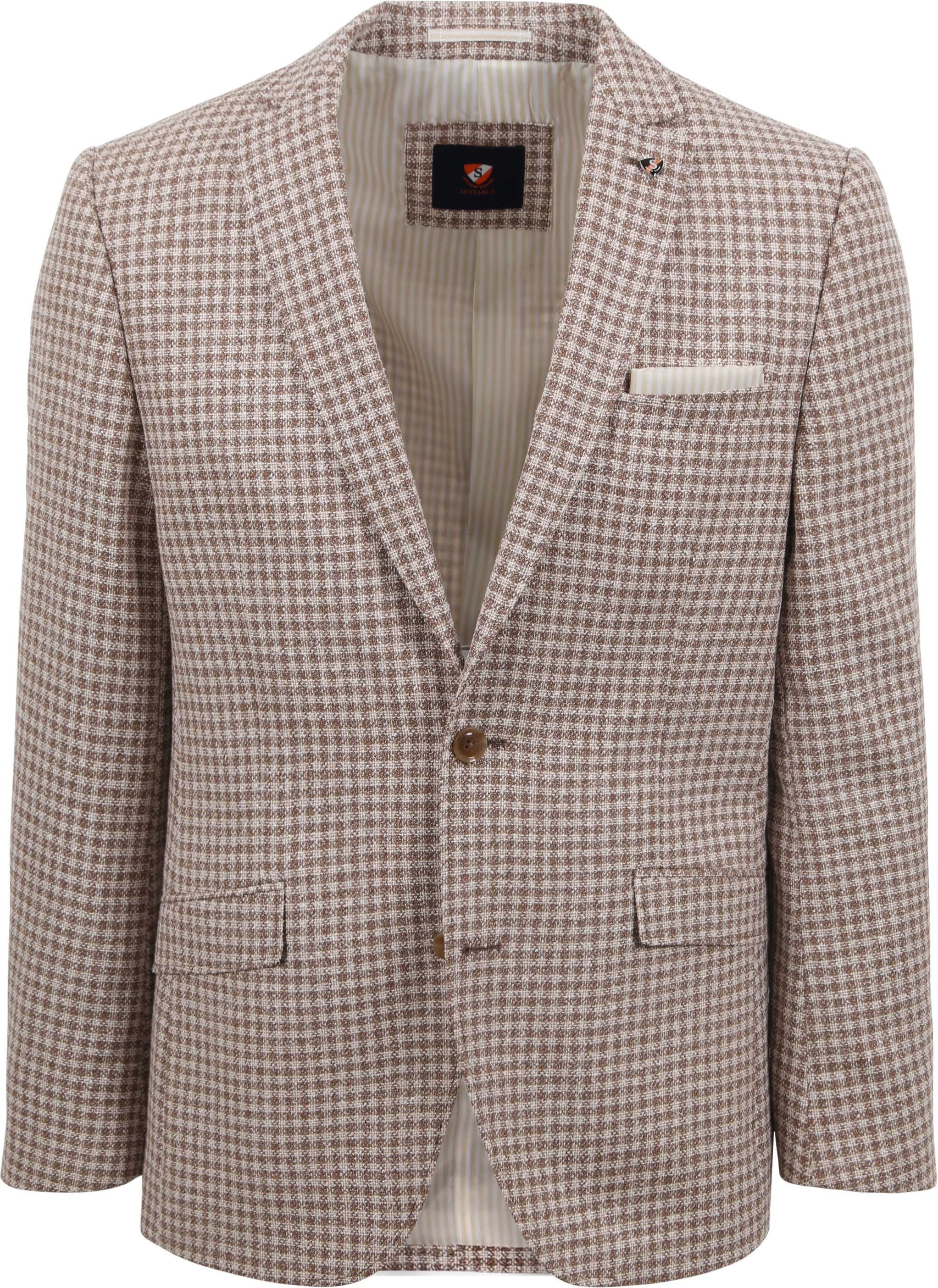 Suitable Grou Blazer Checks Beige SPE231037GR21ST-830 camel order online | Suitable