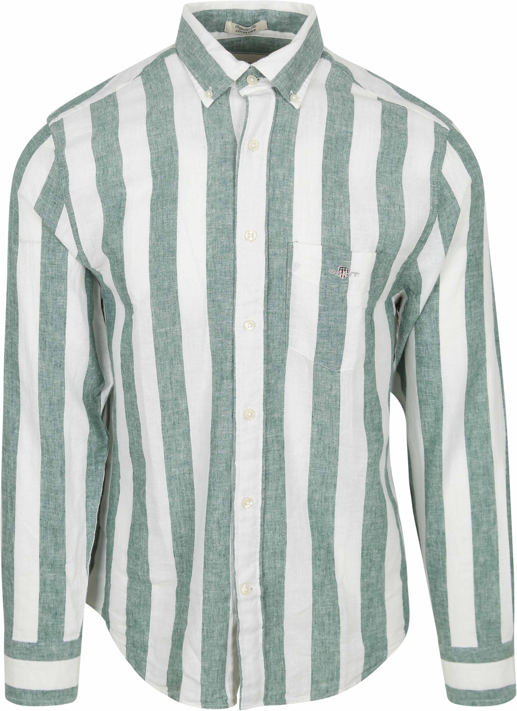 Gant Overhemd Streep Bold Linnen Groen 3250043-318 kopen | Suitable