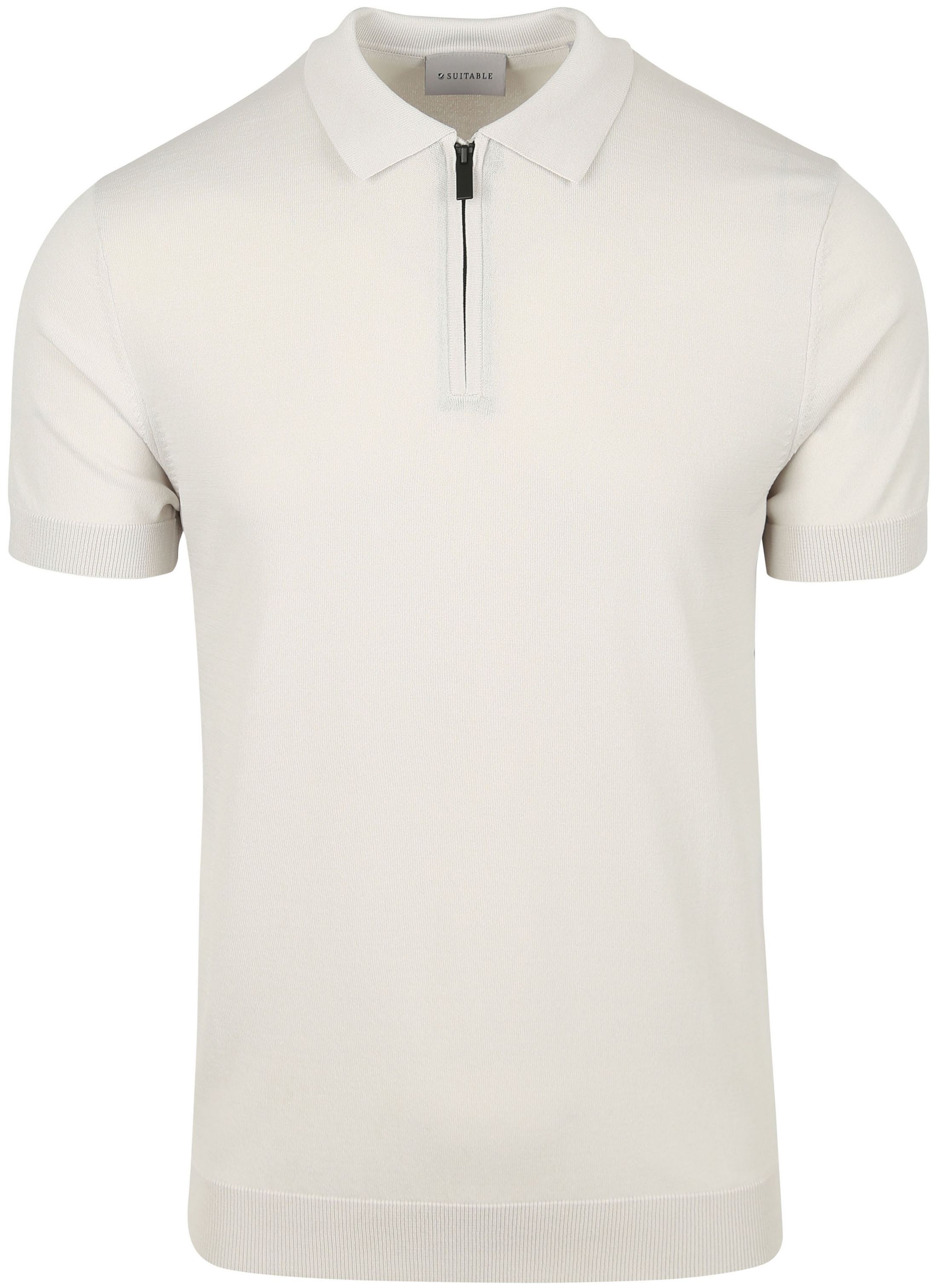 Suitable Knitted Half Zip Polo Shirt Beige SPE25108DA31ST-920 order online | Suitable