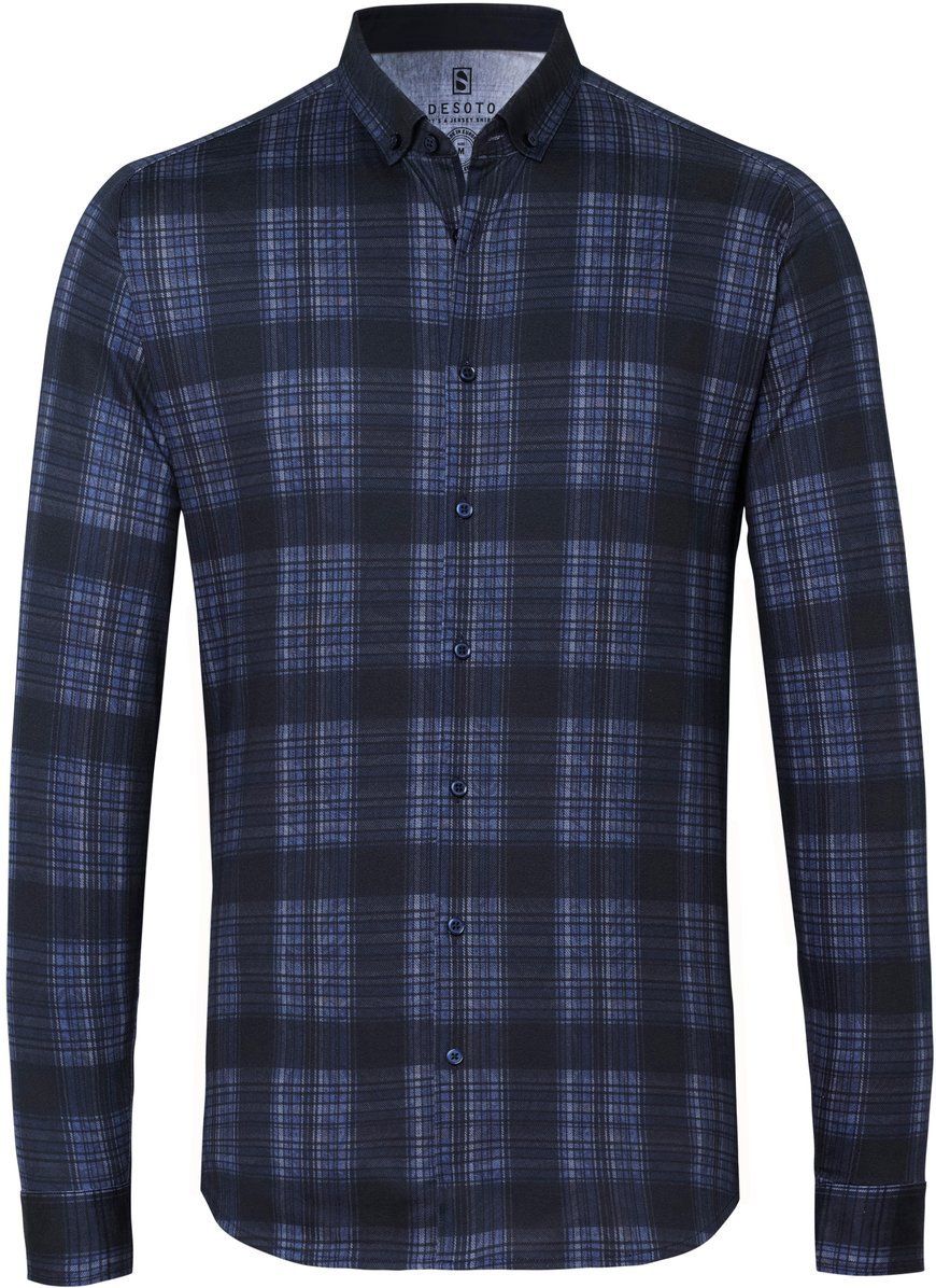 Desoto Shirt Kent Pane Navy Blue Dark Blue size S