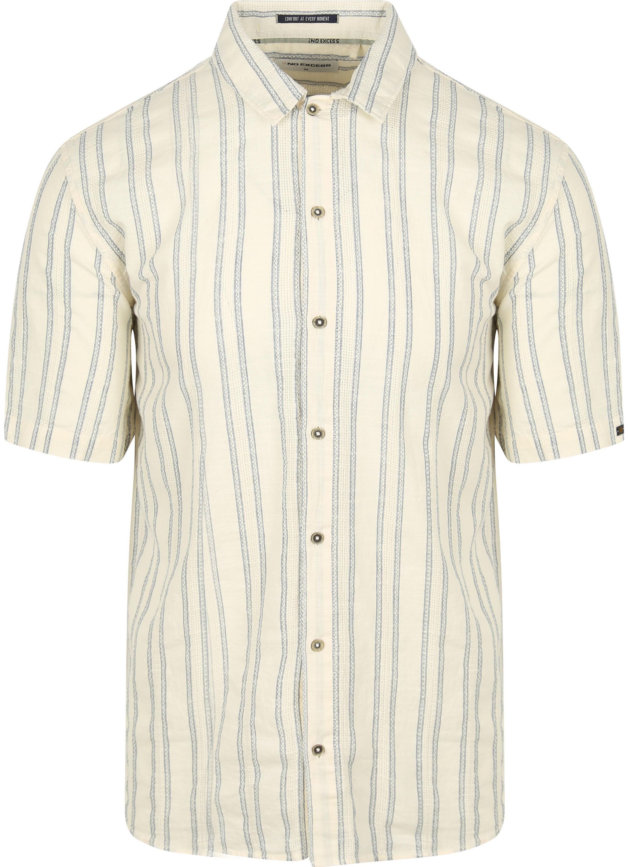 No Excess Short Sleeve Shirt Stripes Ecru 28460431-011 order online | Suitable