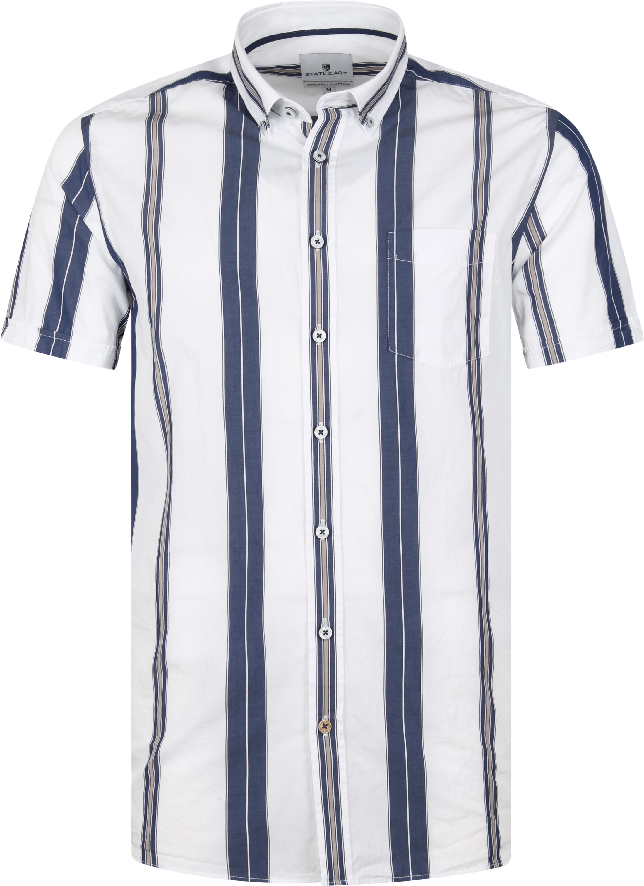 State Of Art Shortsleeve Shirt Striped Blue White size M