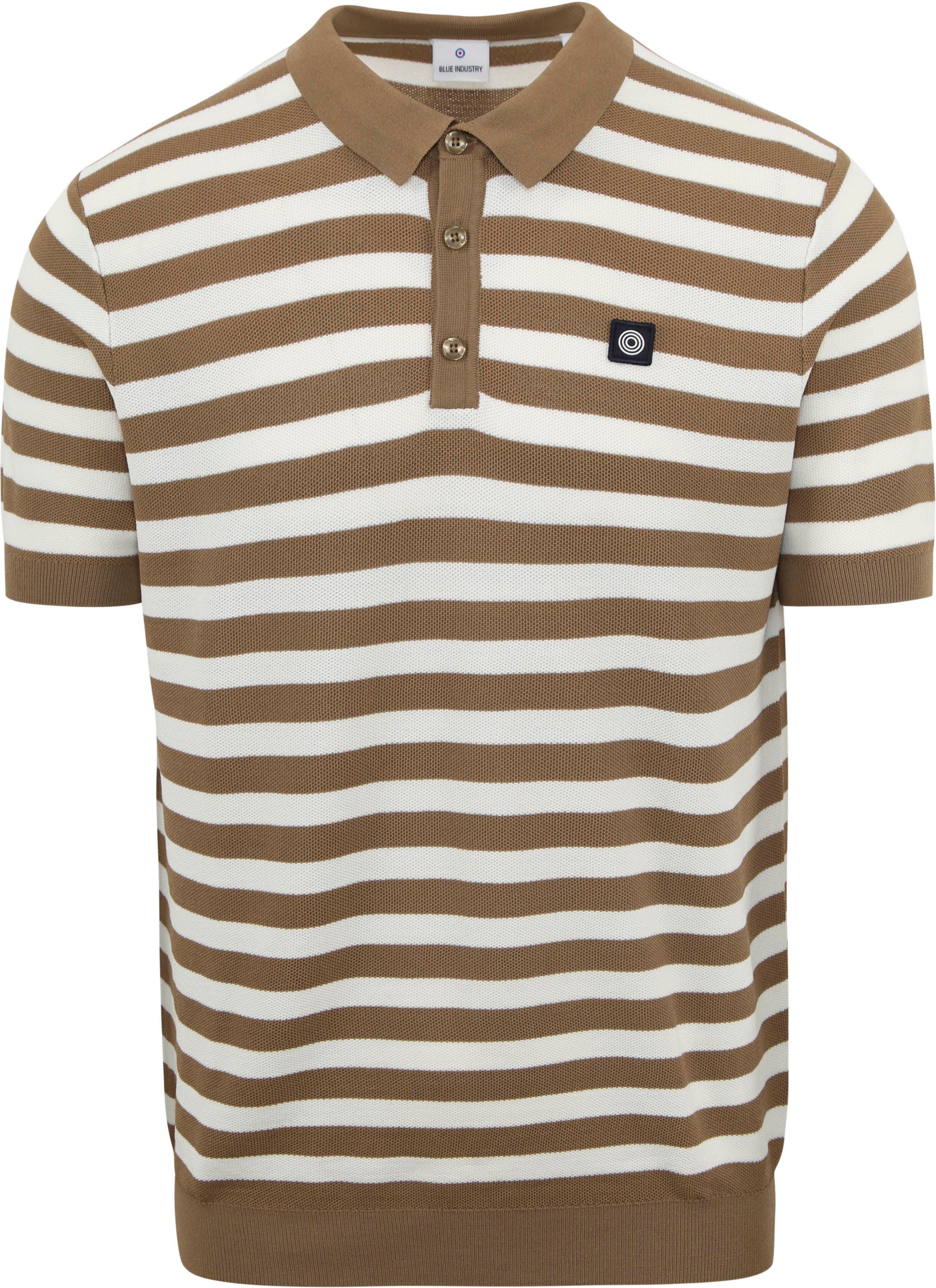 Blue Industry M10 Polo Shirt Stripes Brown order online | KBIS23-M10 khaki | Suitable Lithuania