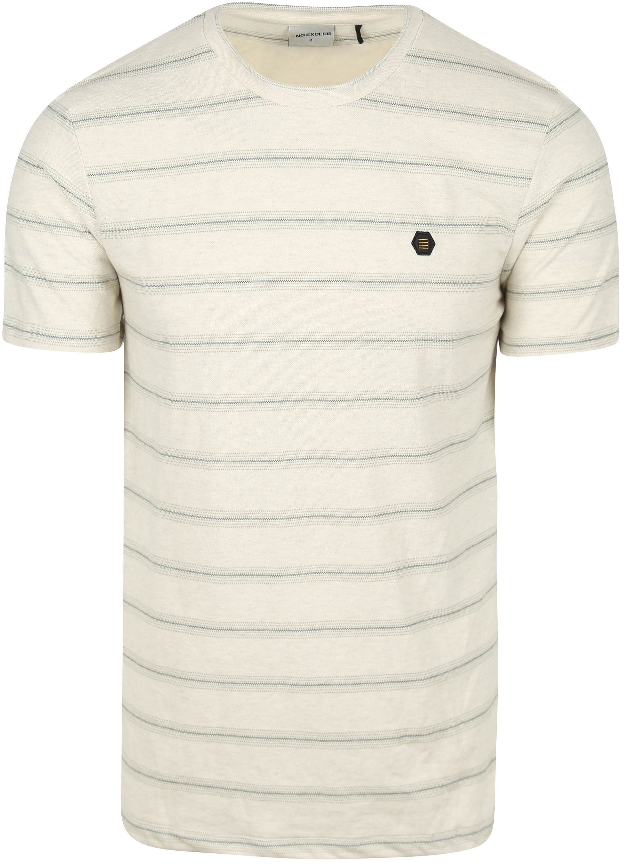 No-Excess T-Shirt Crewneck Jacquard Stripes Ecru 28350450-011 order online | Suitable