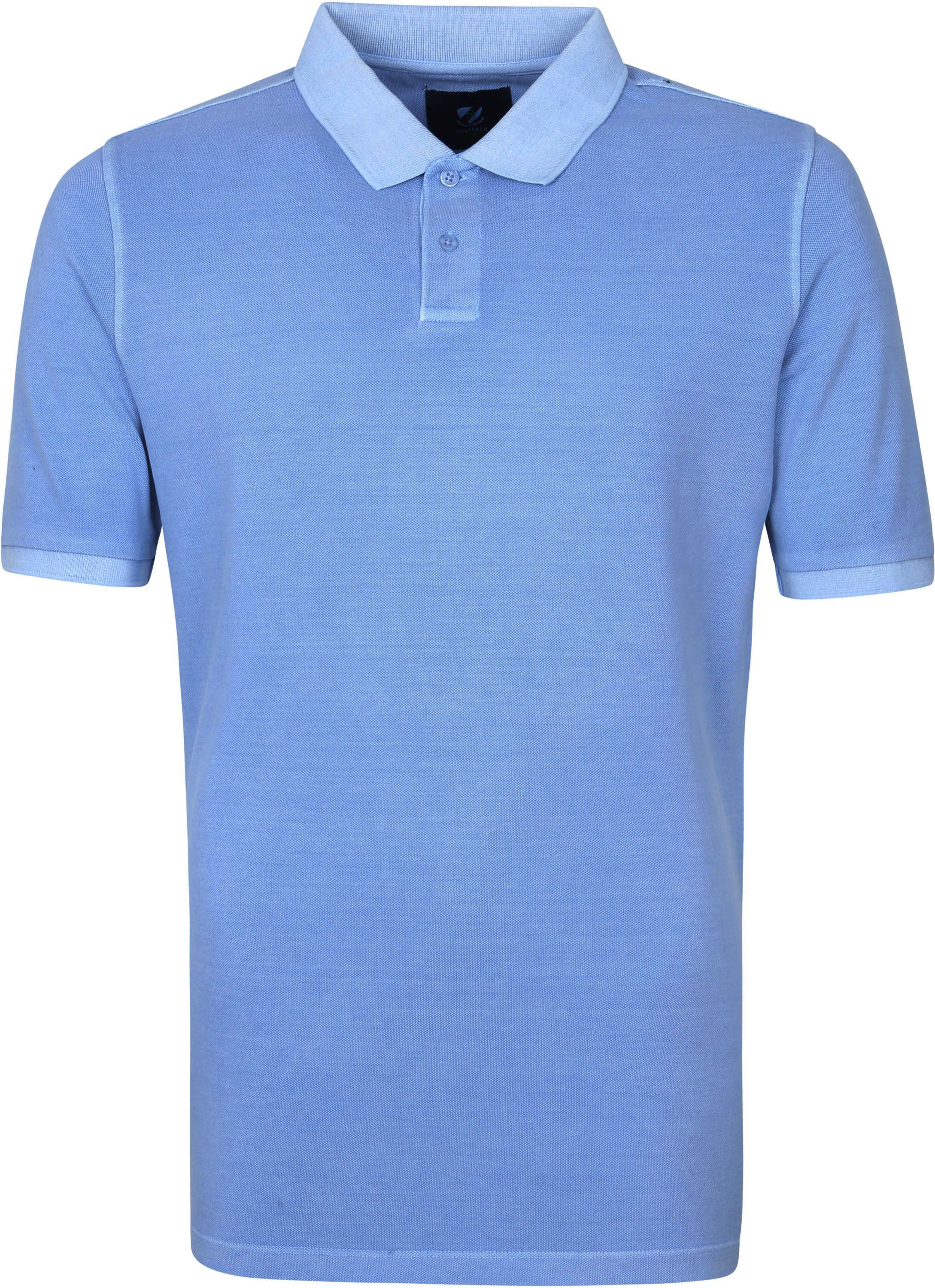 Suitable Respect Pete Polo Shirt Mid Blue size M