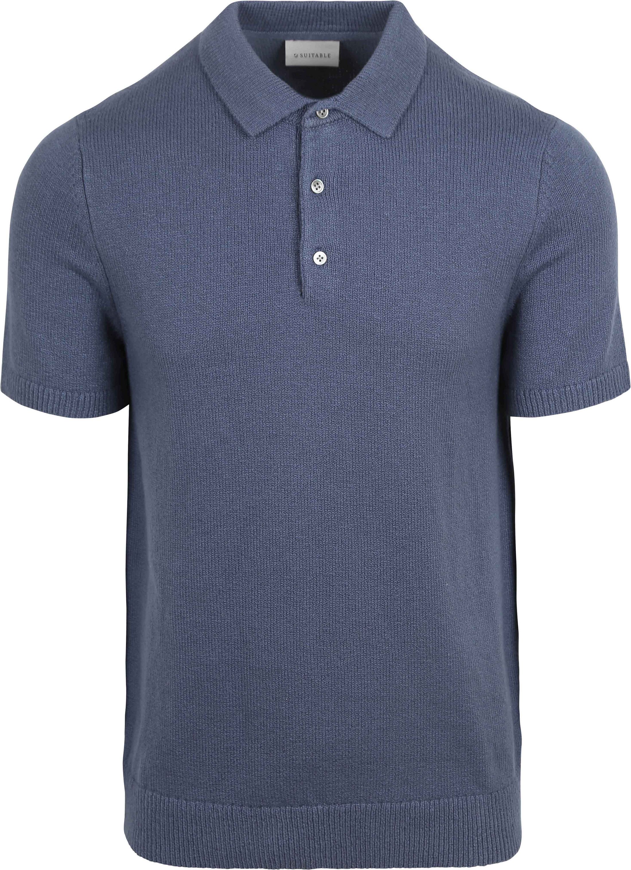 Suitable Heavy Knitted Polo Shirt Raw Denim Blue PO-BU-RAW-25.01 FCD 38901 denim order online | Suitable