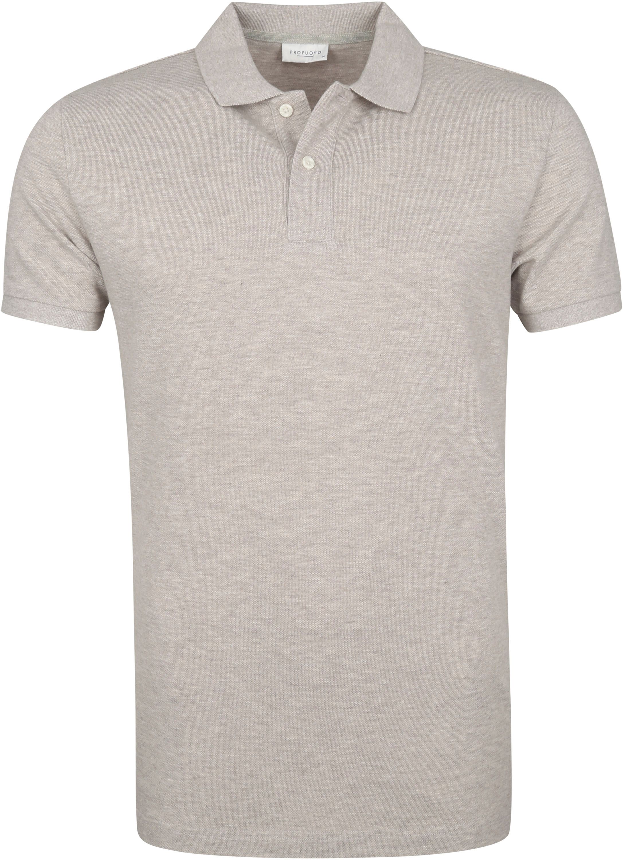 Profuomo Pique Polo Shirt Gray Melange Beige Grey size L